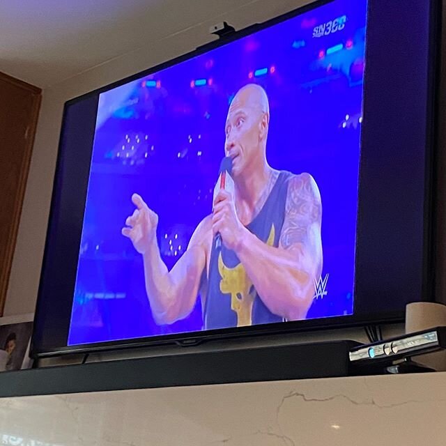 Watching super old Wrestlemania. @therock comes on. My 7 year old says &ldquo;oh he kinda looks like the guy from TKO Total Knock Out.&rdquo; I look it up - the guy is @kevinhart4real. 
Everything about this is perfection. .
.
.
#therock #dwaynejohns