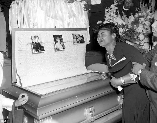 Mamie at Emmett's funeral