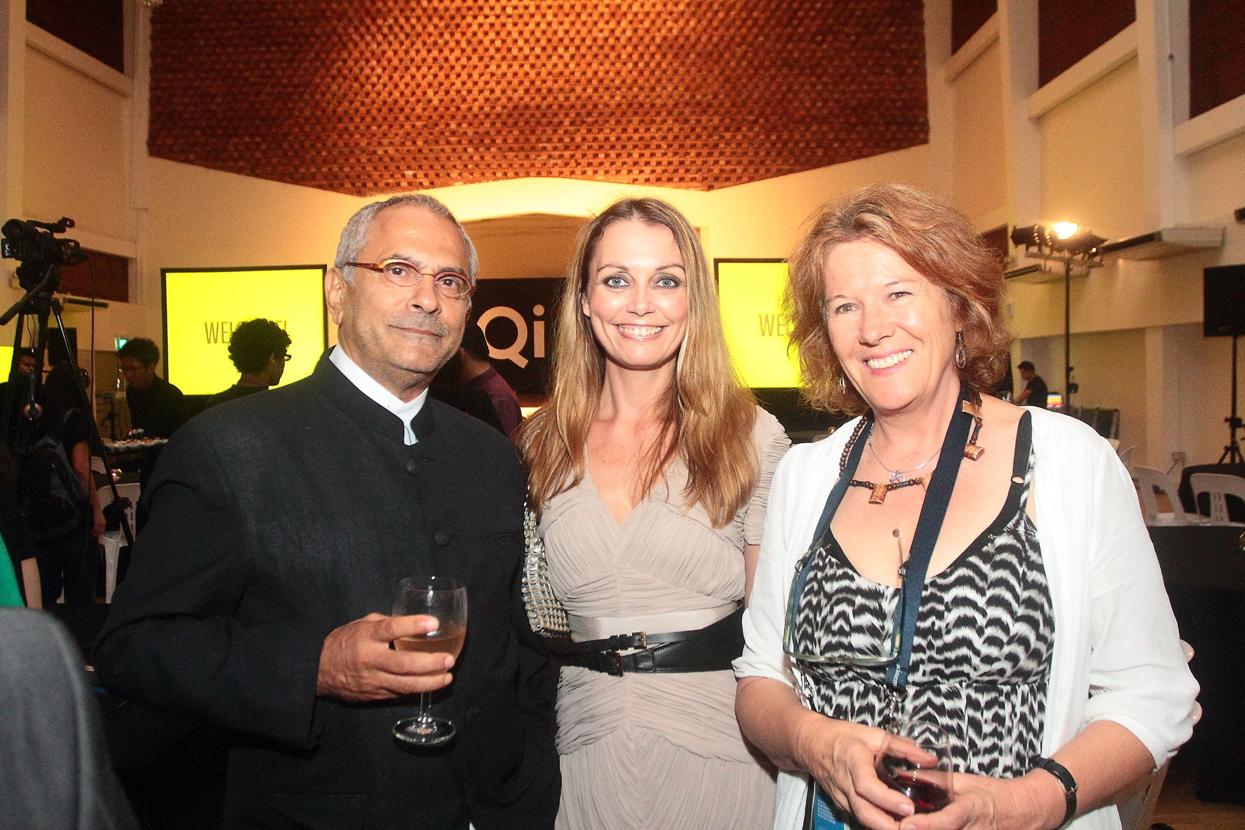 (L-R) President Dr. Ramos-Horta; Mamakan, Co-founder of Qi GLOBAL; Dr. Cathy Henkel, film director and producer.