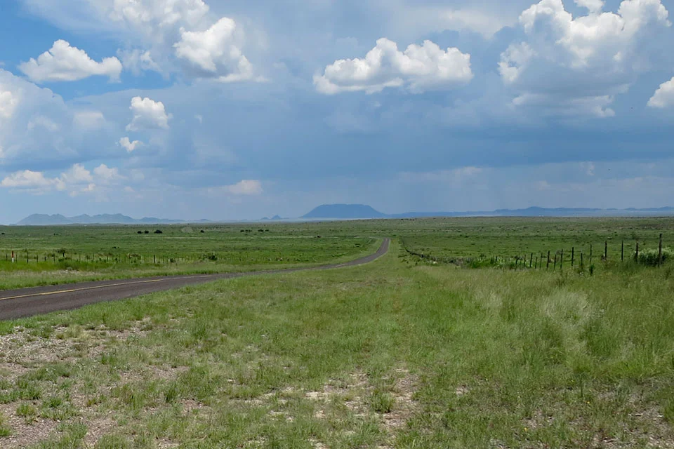 A view of the mountains seen at the start of No Country for Old Men , as seen in July 2015