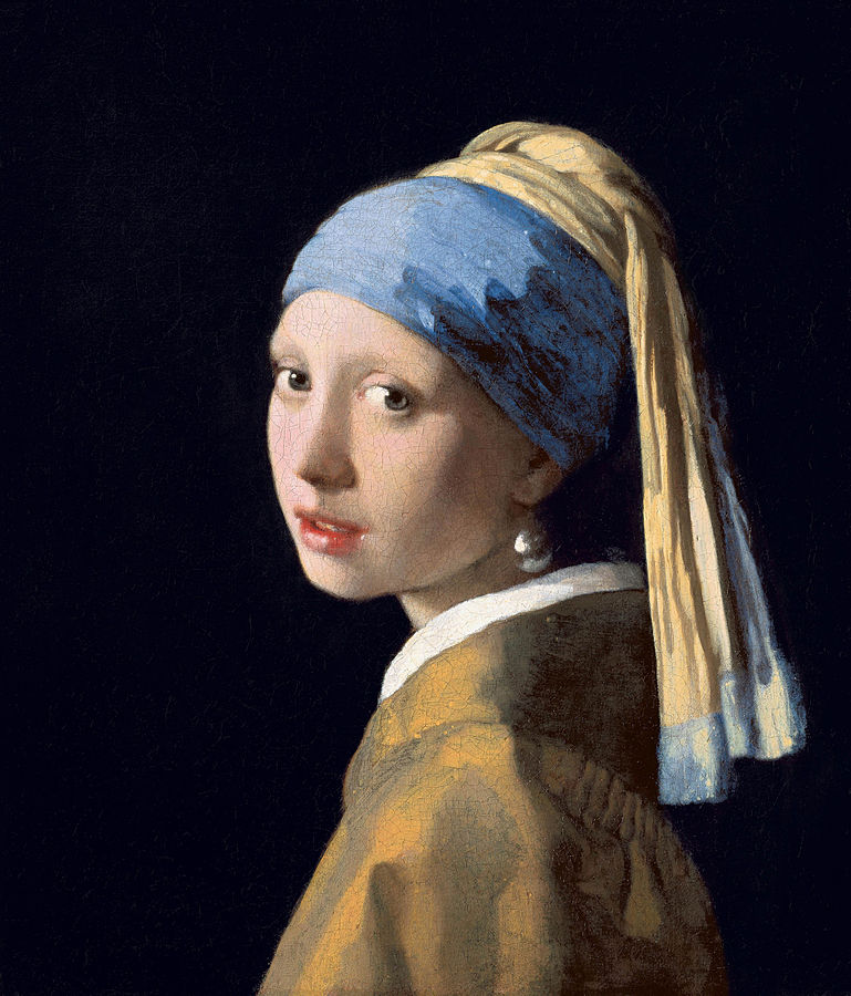  Johannes Vermeer:  Girl with a Pearl Earring.  1665. Image in public domain.  