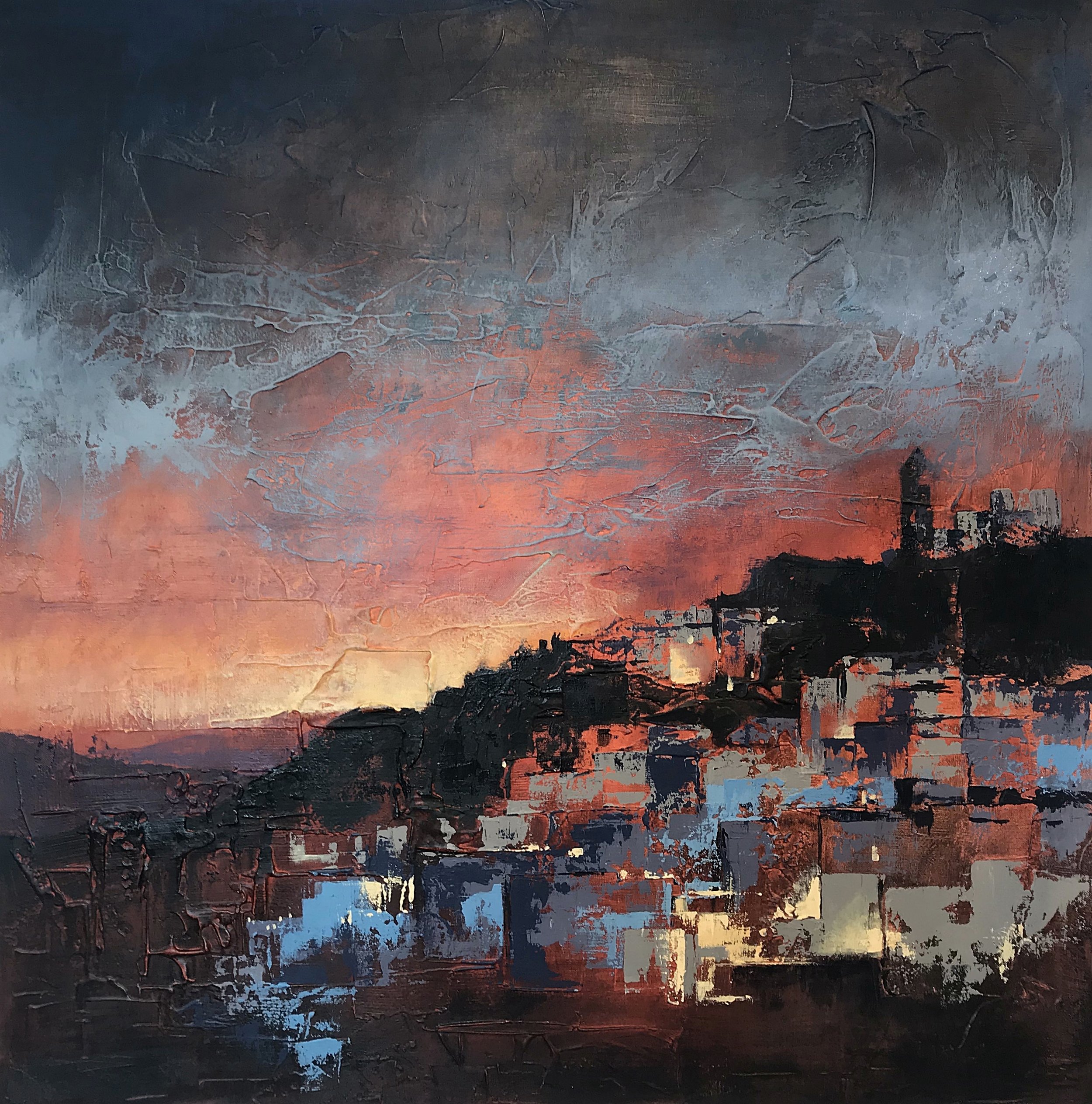 'Village Sunset'    SOLD