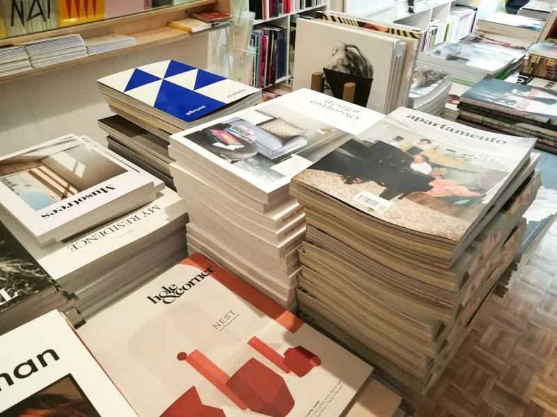 Magazines including Hole & Corner, Apartamento and My Residence in Magalleria, Bath