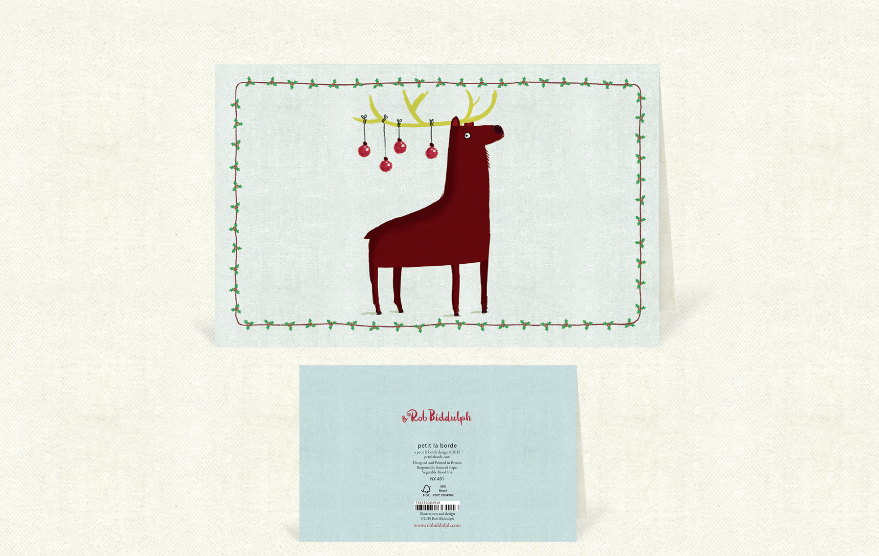 Reindeer Baubles Wide (140mm x 90mm).