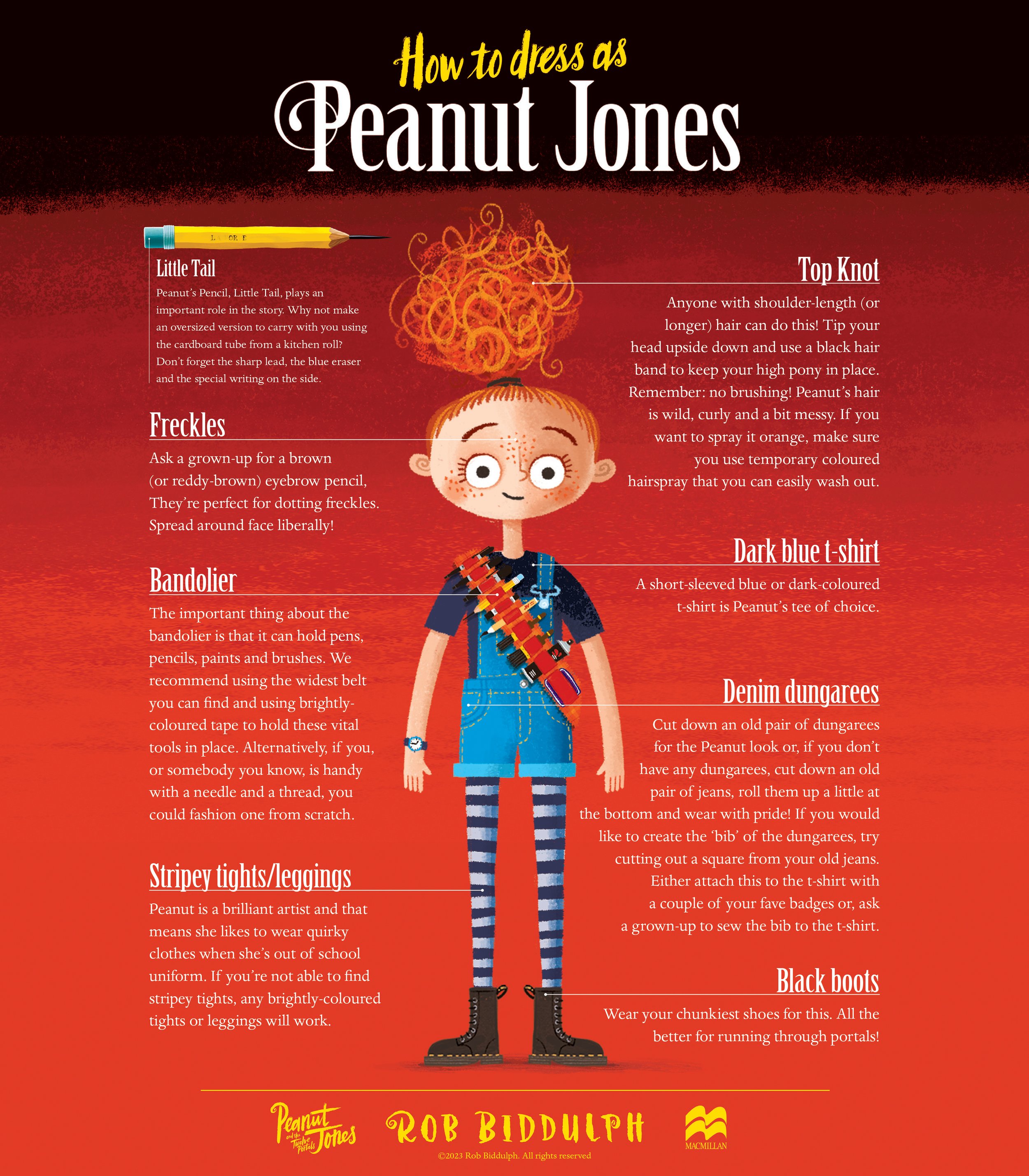 Peanut Jones character dress-up instructions