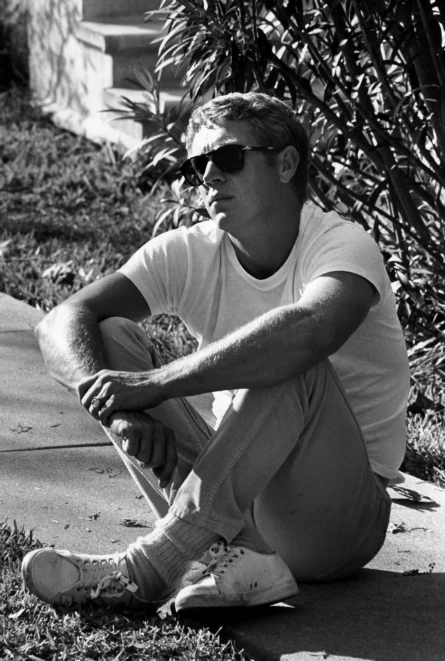 Steve McQueen Sitting Cross-Legged in Beverly Hills, 1962