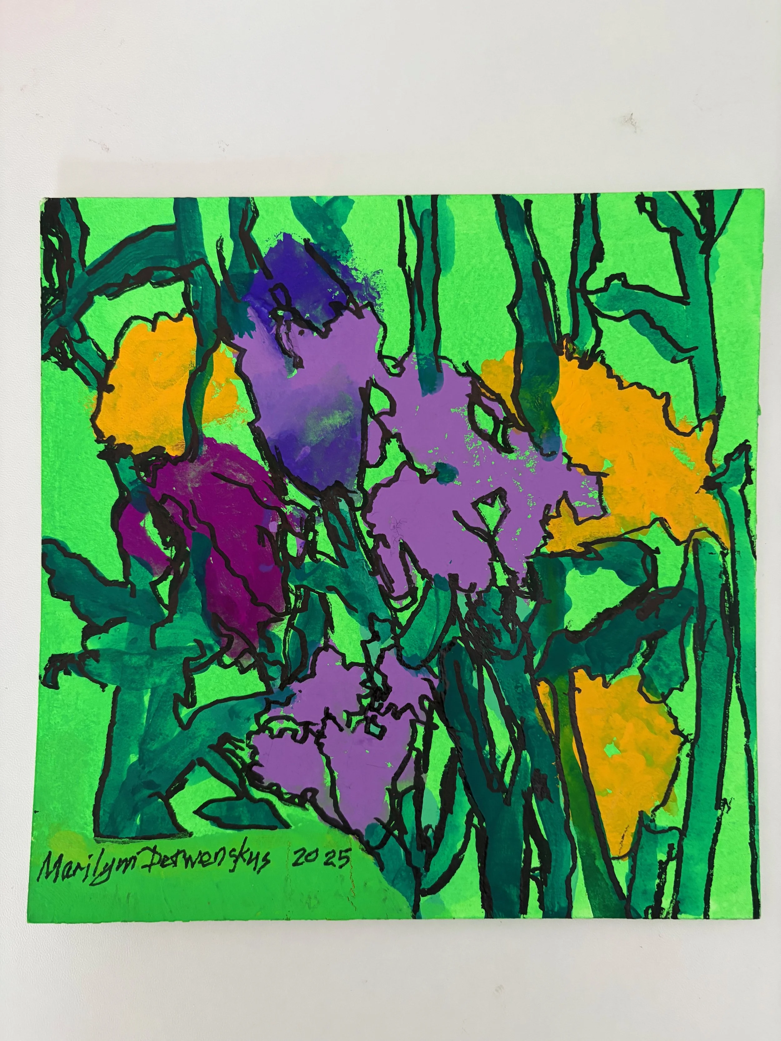 MARILYNN DERWENSKUS - Purple and Gold Lillies