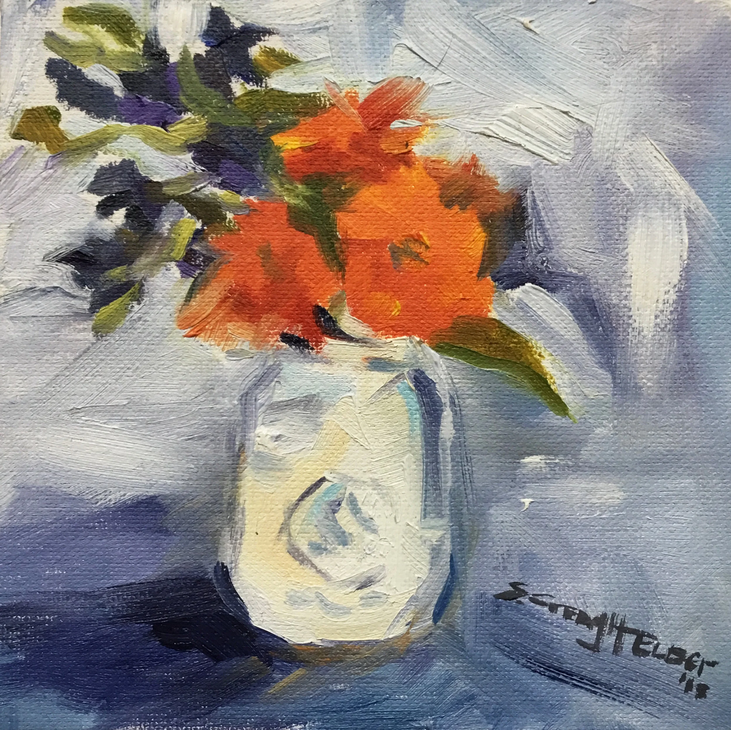 Still Life in a White Mason Jar
