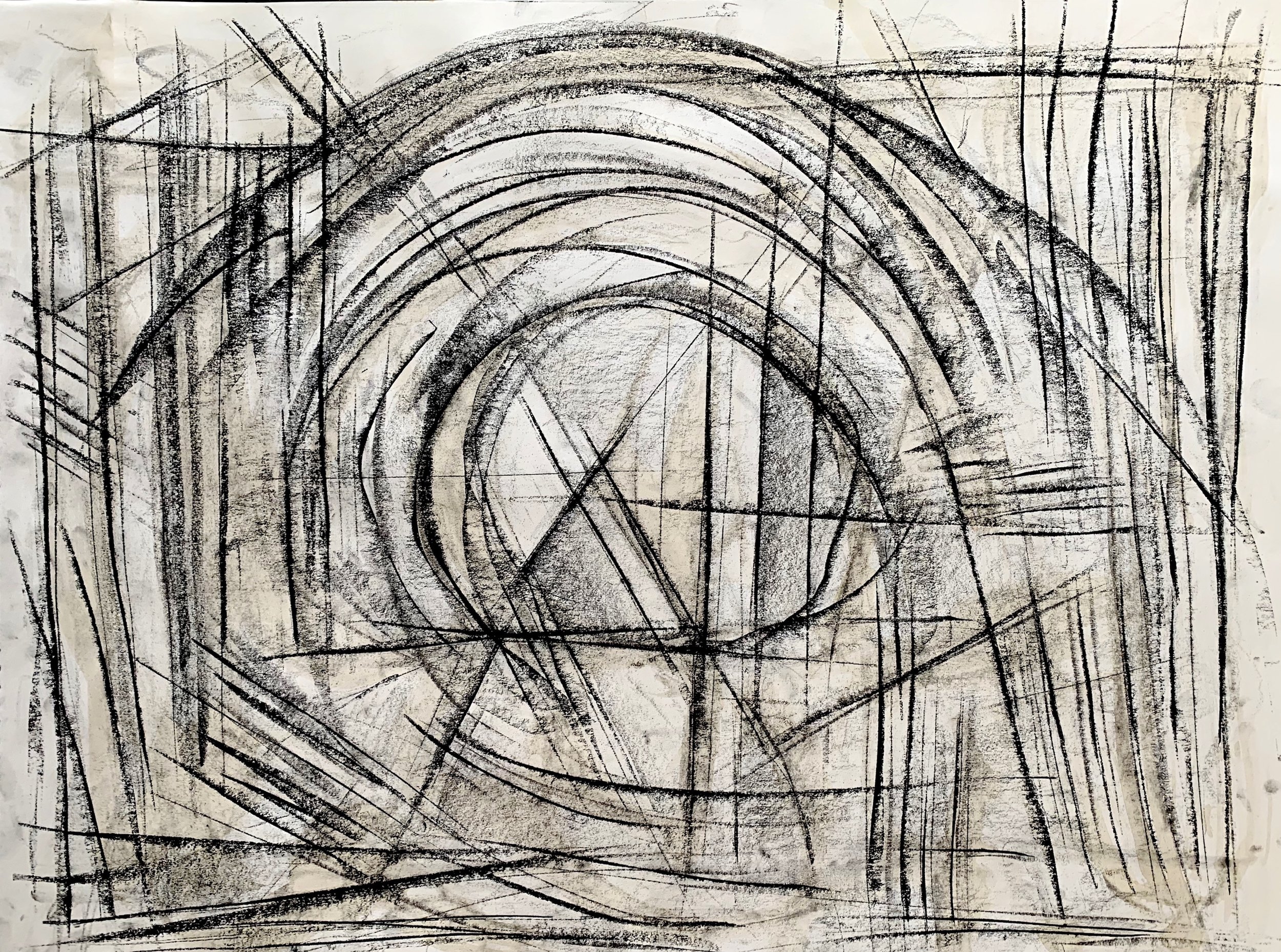 I Can See You Now 26 x 32 coffee, charcoal and graphite on paper (matted + framed)