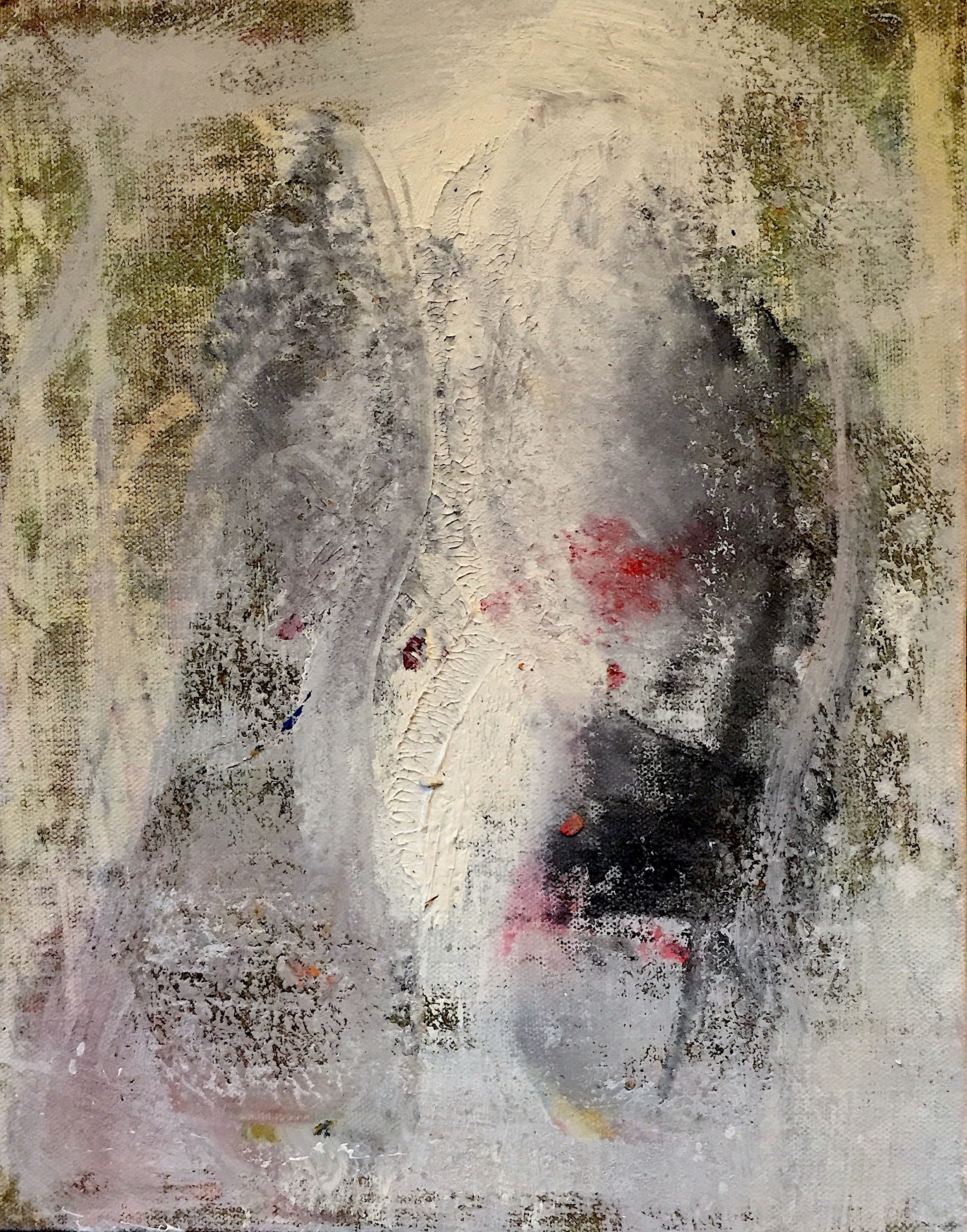 First Step 14 x 11 acrylic, oil pastel, graphite and sand on canvas