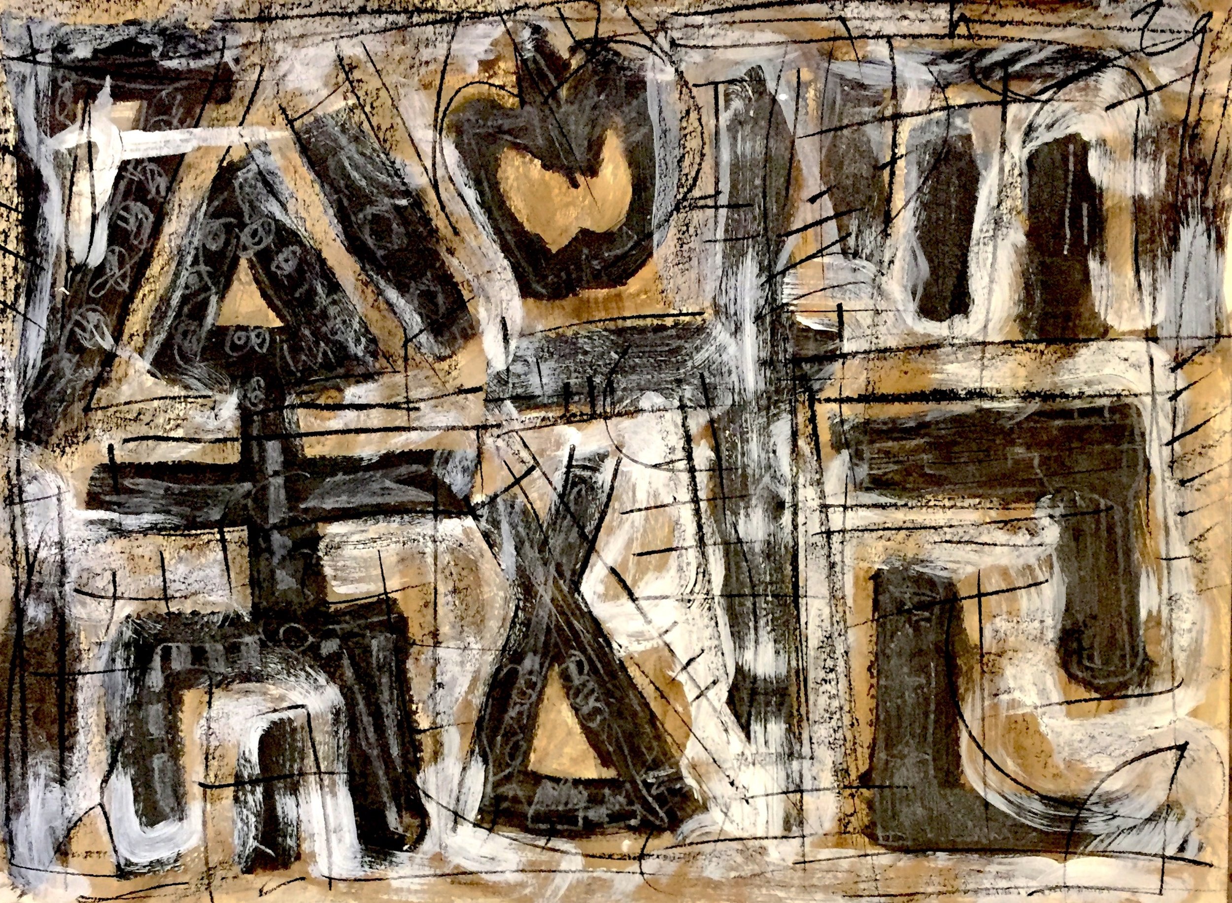 High West 26 x 32 acrylic, graphite and charcoal on canvas