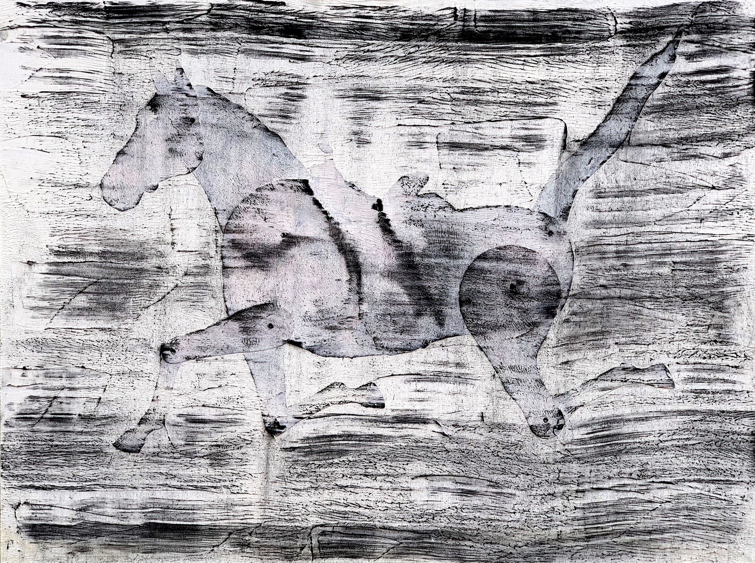 One Trick Pony - SOLD 36 x 48 mixed media on canvas
