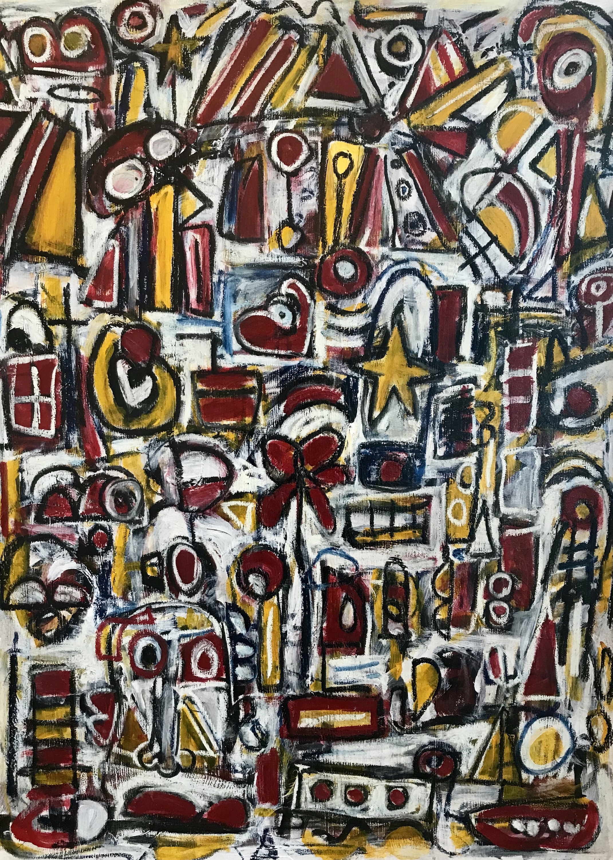 Little Gifts 36 x 48 inches acrylic + oil pastel on canvas