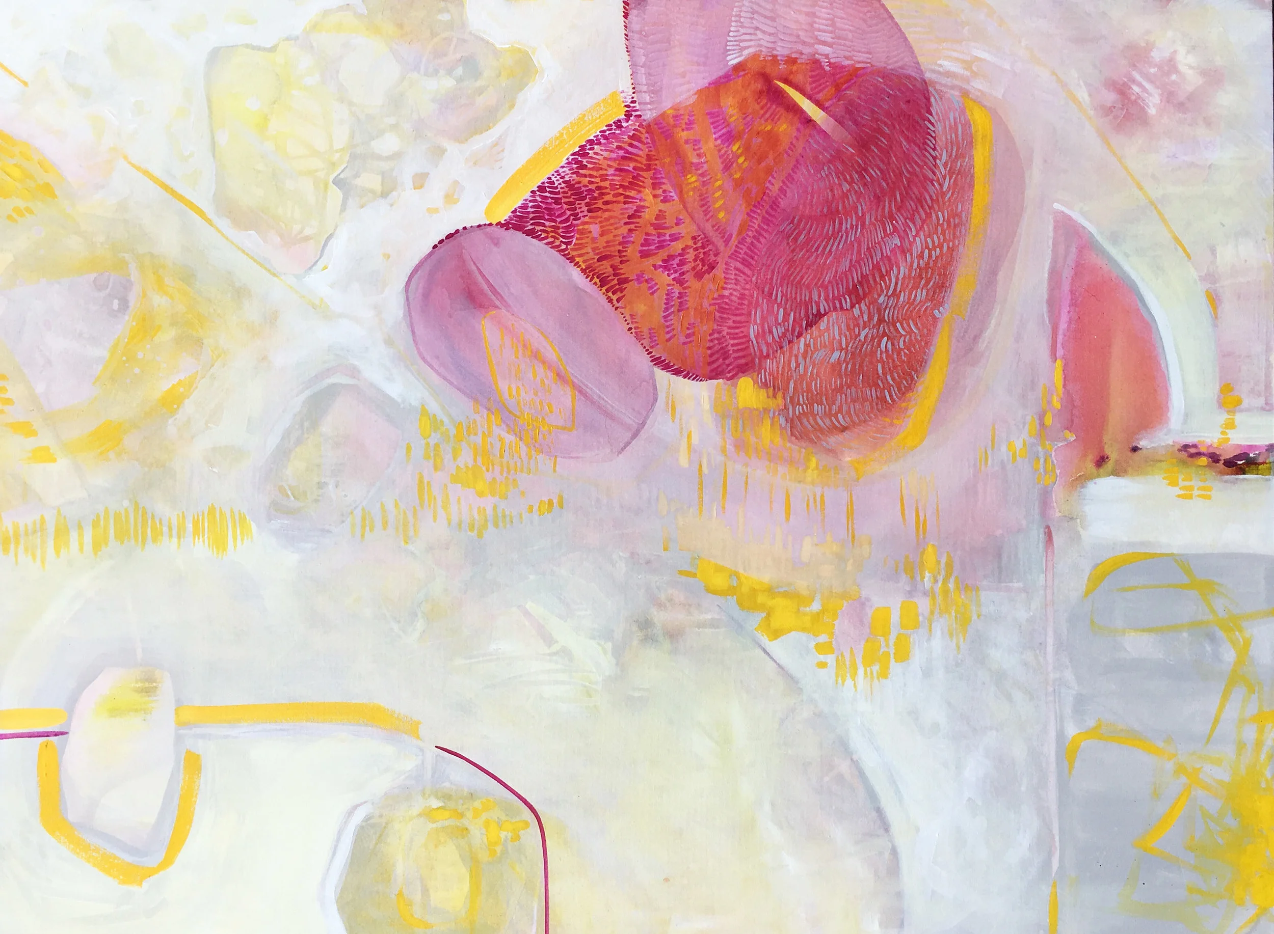 Arrowhead Azalea Forsythia 48 x 36 inches | acrylic + gouache on canvas | 2018