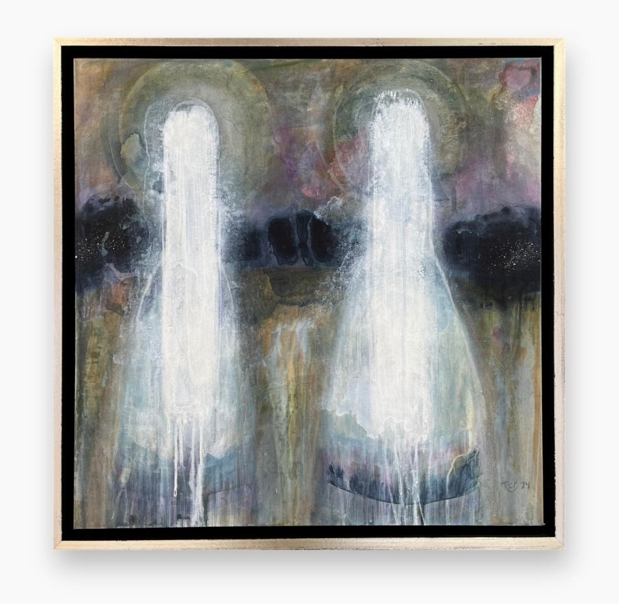 Unearthed, acrylic wax on canvas 24 x 24 by Ruth Chase 2025.jpg