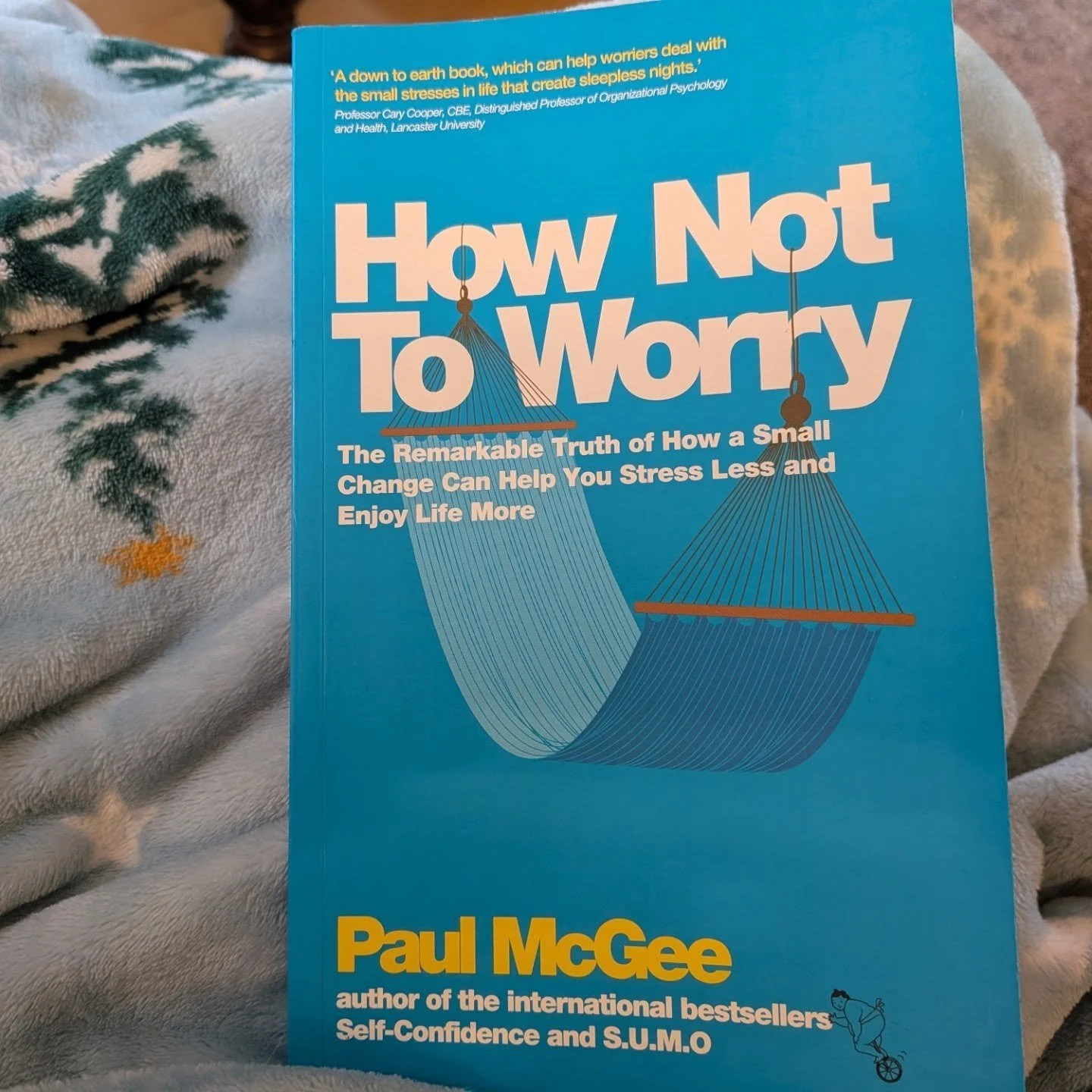 I'm so torn about this book by Paul McGee. Some of the advice in it about managing worries is really practical and helpful, and some of his jokes made me laugh. However, he writes in a style that annoys me (swipe for one example of what I mean). I ge