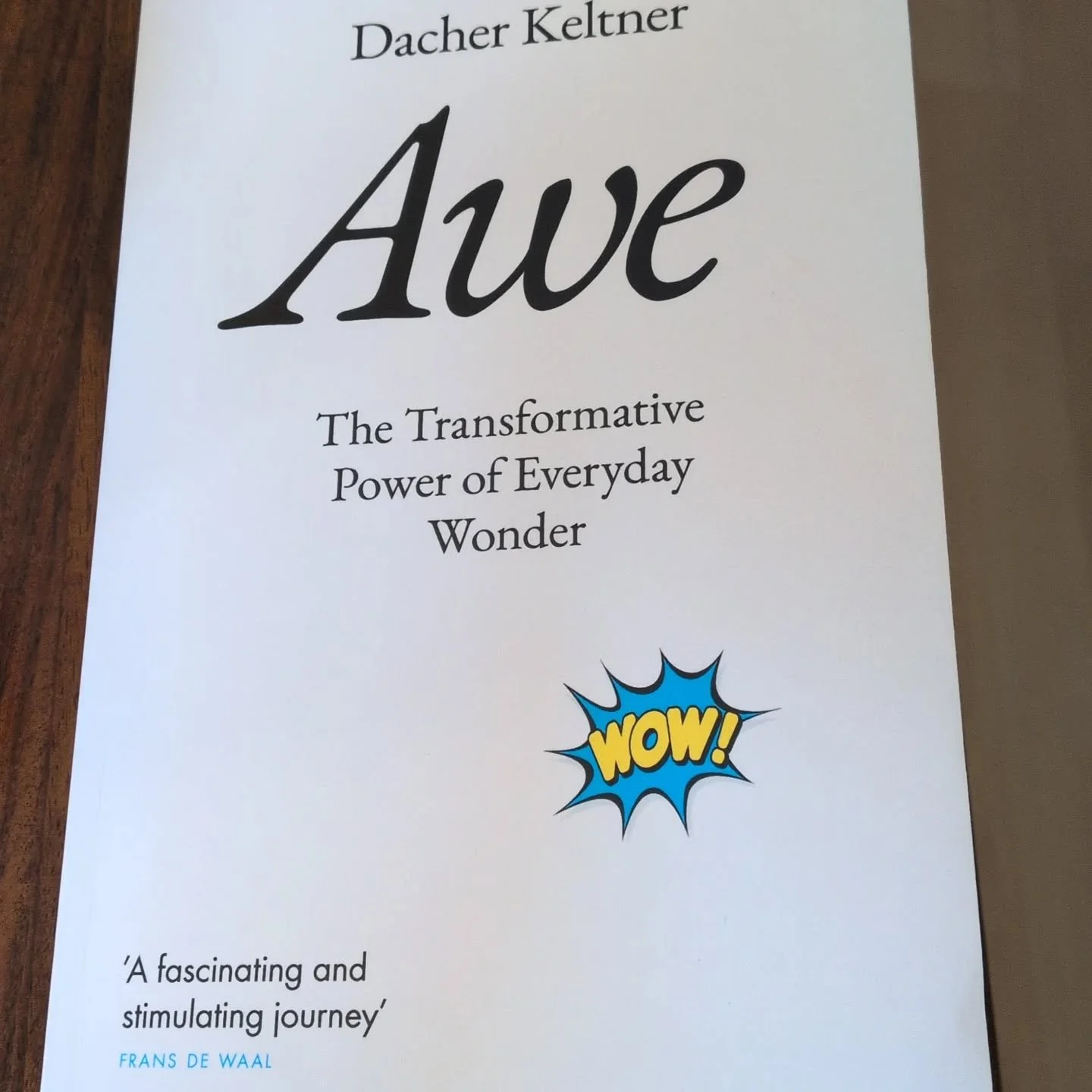 I love the idea of this - let's get more awe into our lives! Let's appreciate the little things as well as the amazing big things. But that's not really what this book is. I found it partly too waffly and vague - so many times an interesting point is
