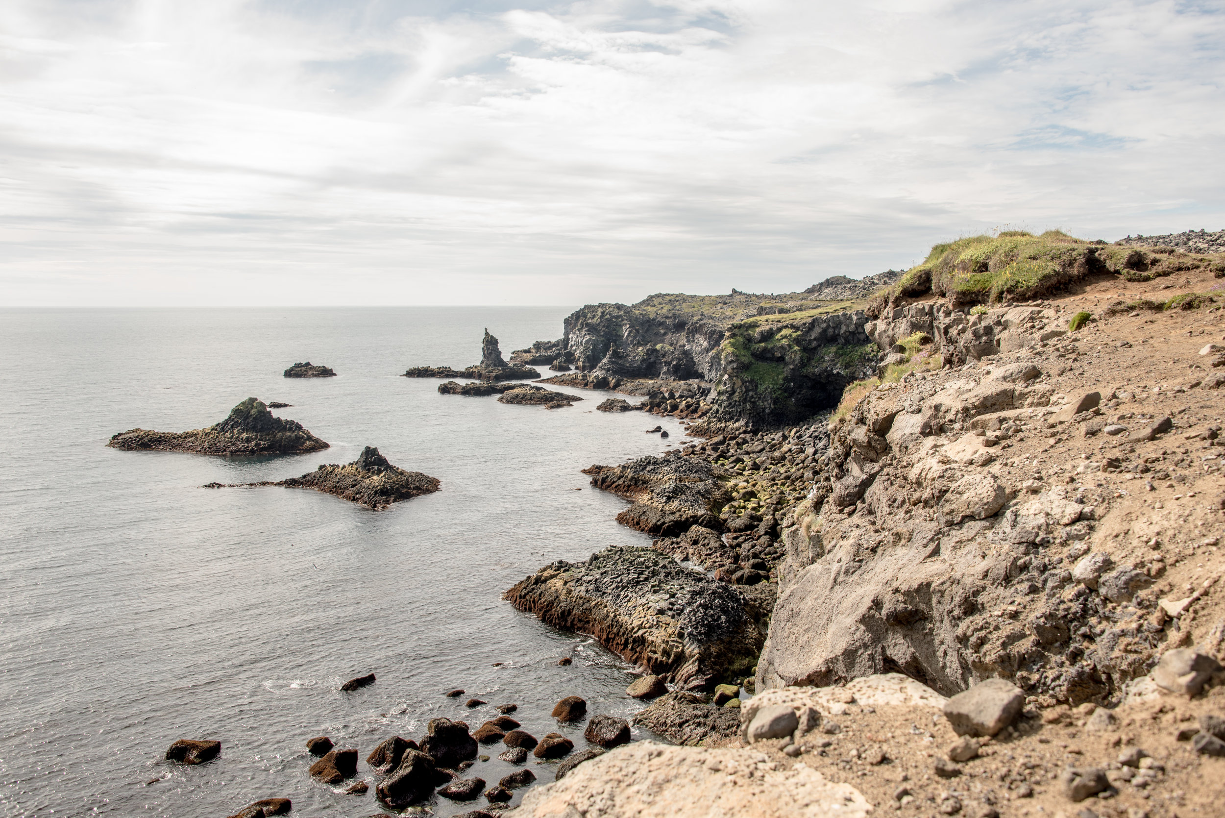 The coast between Arnarstapi and Hellnar, on the Snaefellsnes peninsula.