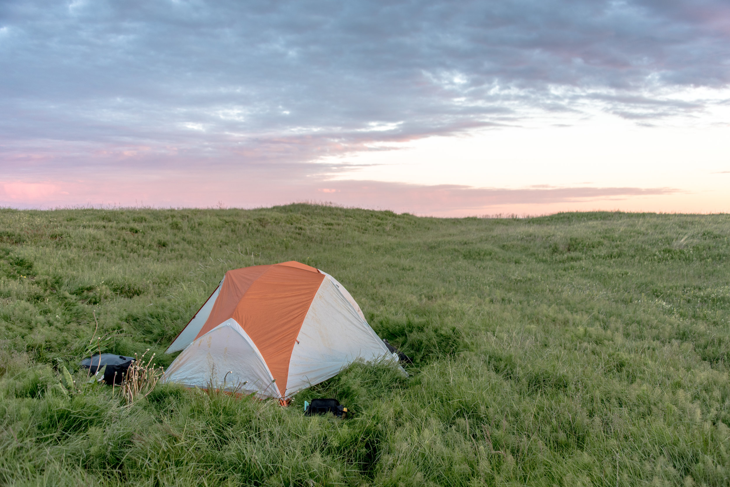 Wild camping on the Icelandic coast after a windy, rainy day of travel.