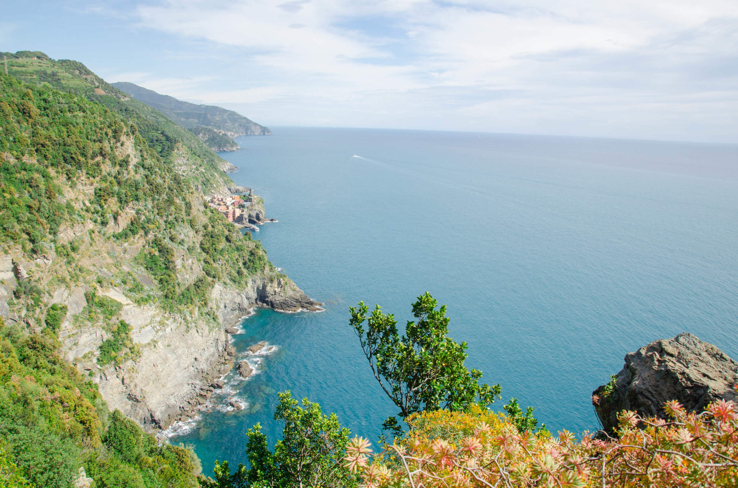 The tiny Italian towns built into the cliffs of Cinque Terre are one of the most difficult places I've ever been to get by on a vegan diet (eating vegetarian would be much easier).