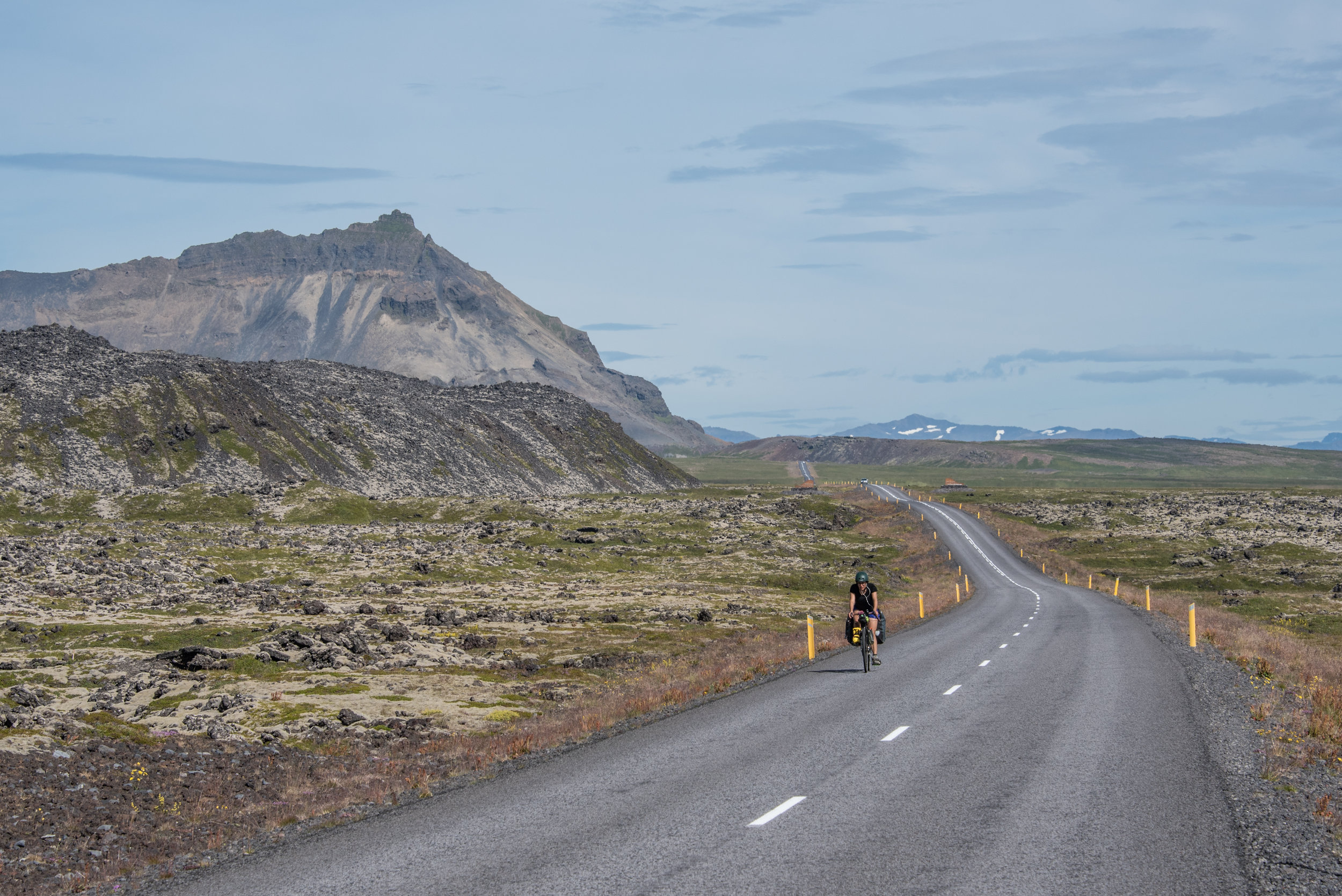 Lauren riding around Snæfellsjökull National Park at the far end of the Snaefellsnes peninsula.