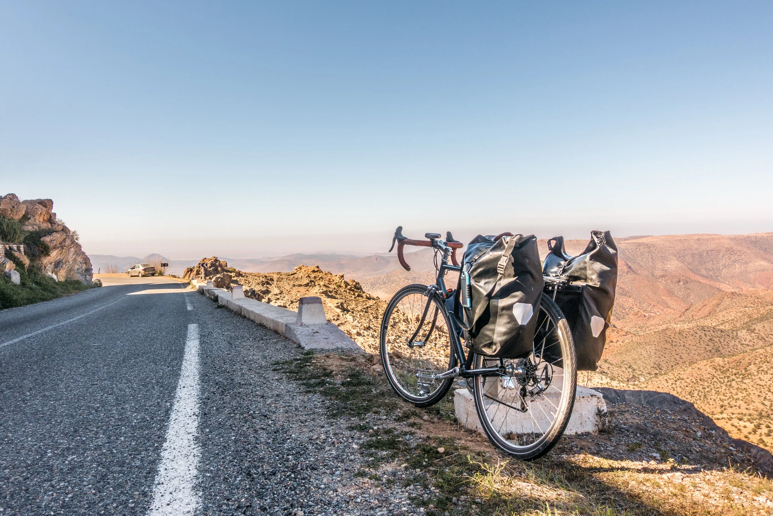 Cycling the Atlas Mountains of southern Morocco last February (this isn't the bike we'll be taking on our next trip).