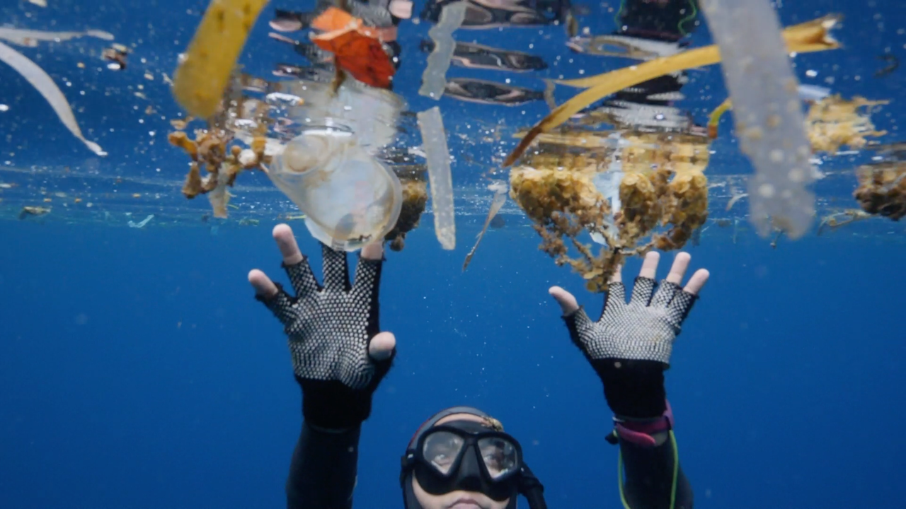 Freediving in Plastic