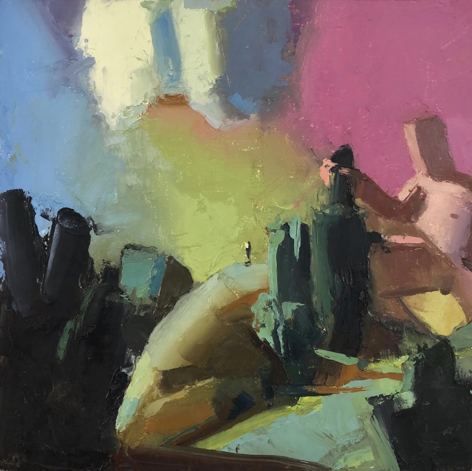 David and Goliath (Before), 10x10", 2017