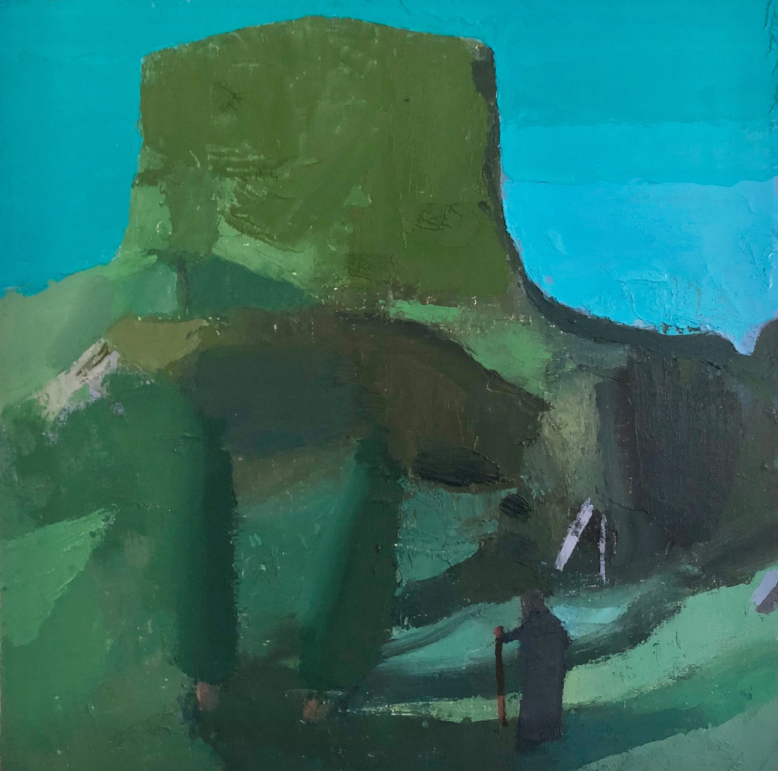 Moses Approaching Mt. Sinai, 12x12", 2018