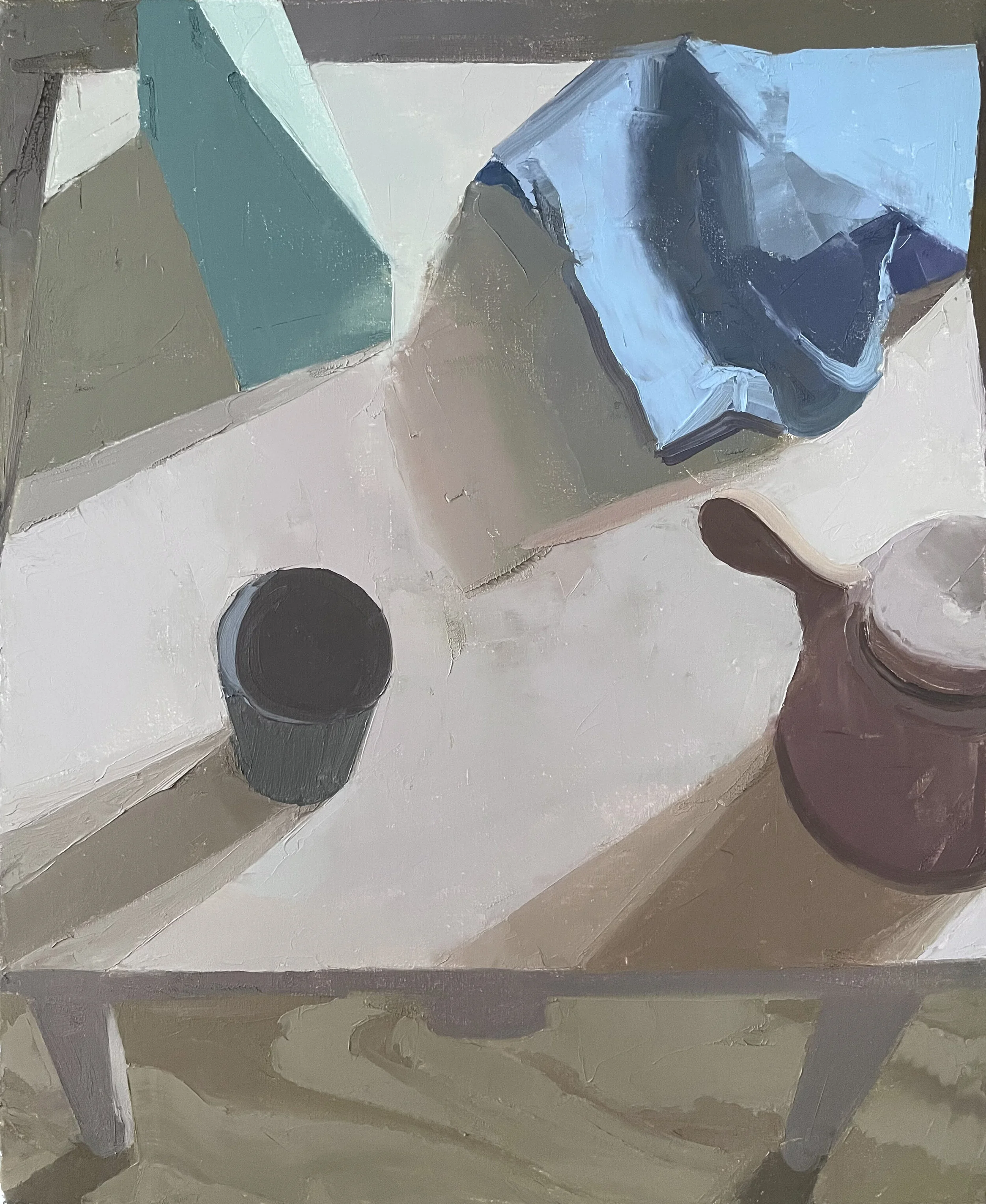 Pottery-Wedge and Towel-Cup  18x22"  2020