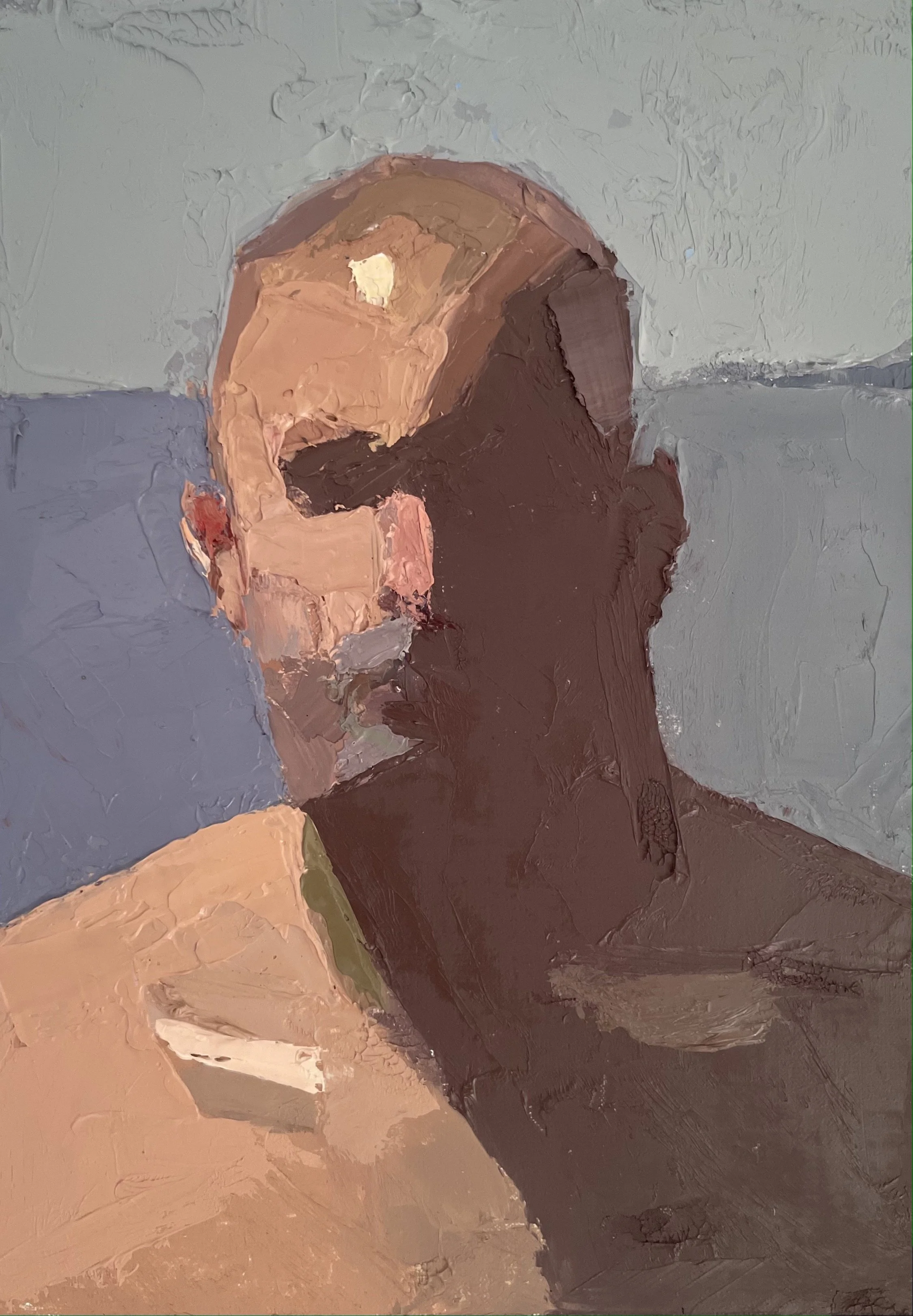 Self Portrait In Front Of James  7 1/8x10"  2021