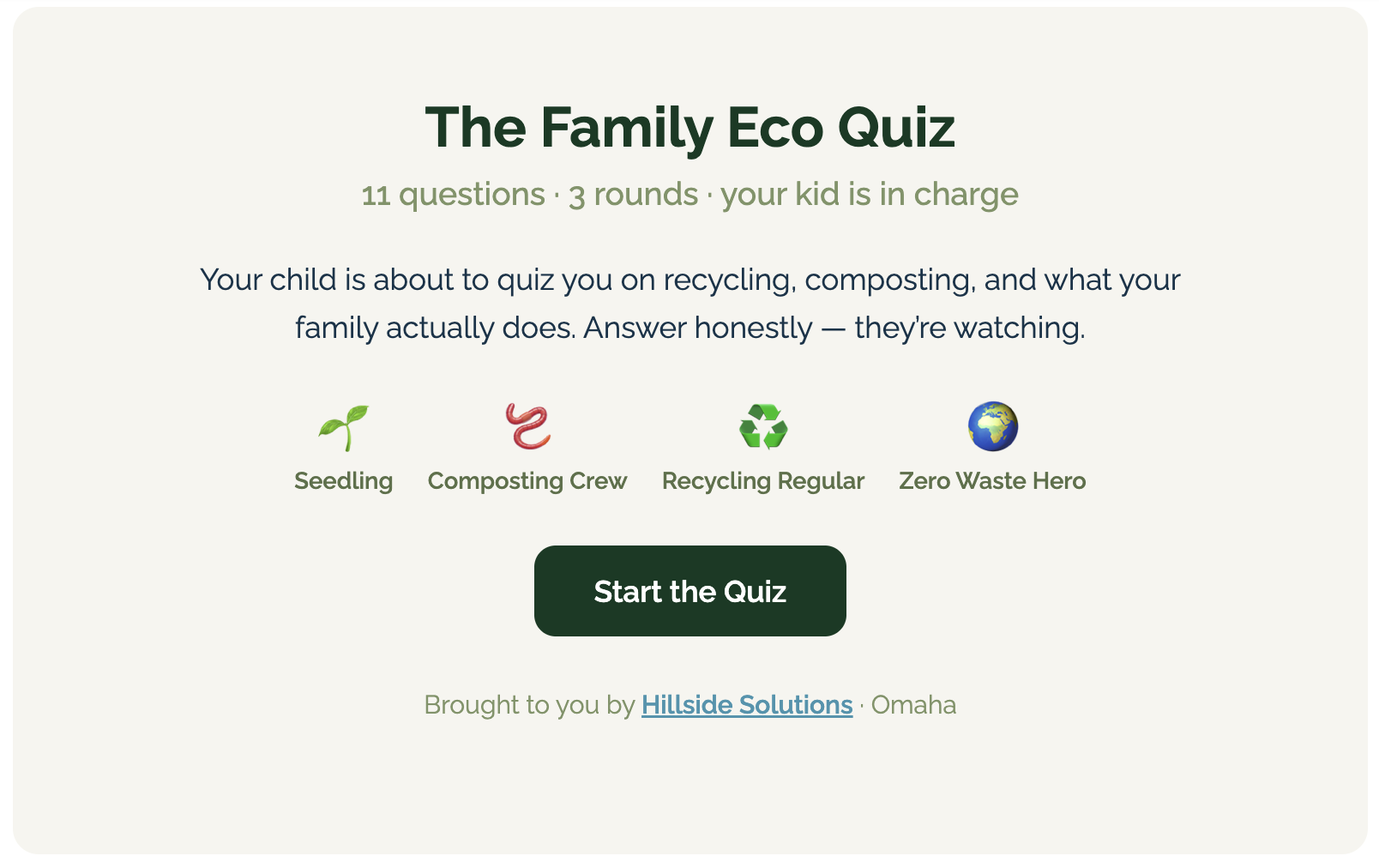 How Green Is Your Home? Take the Hillside Family Eco Quiz