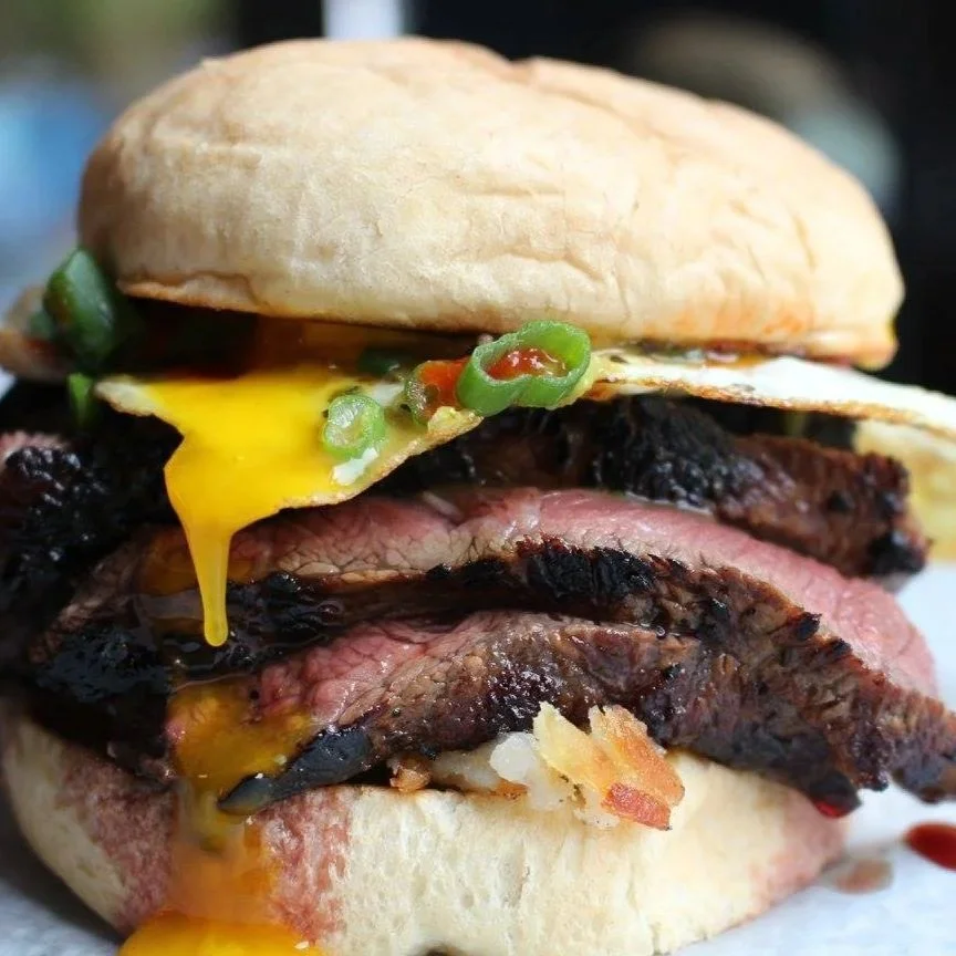 Award-winning burger at Block 16, a restaurant that grows much of its own food