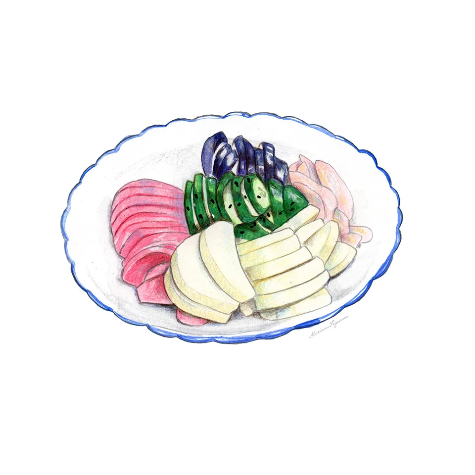 Tsukemono (pickled food).
