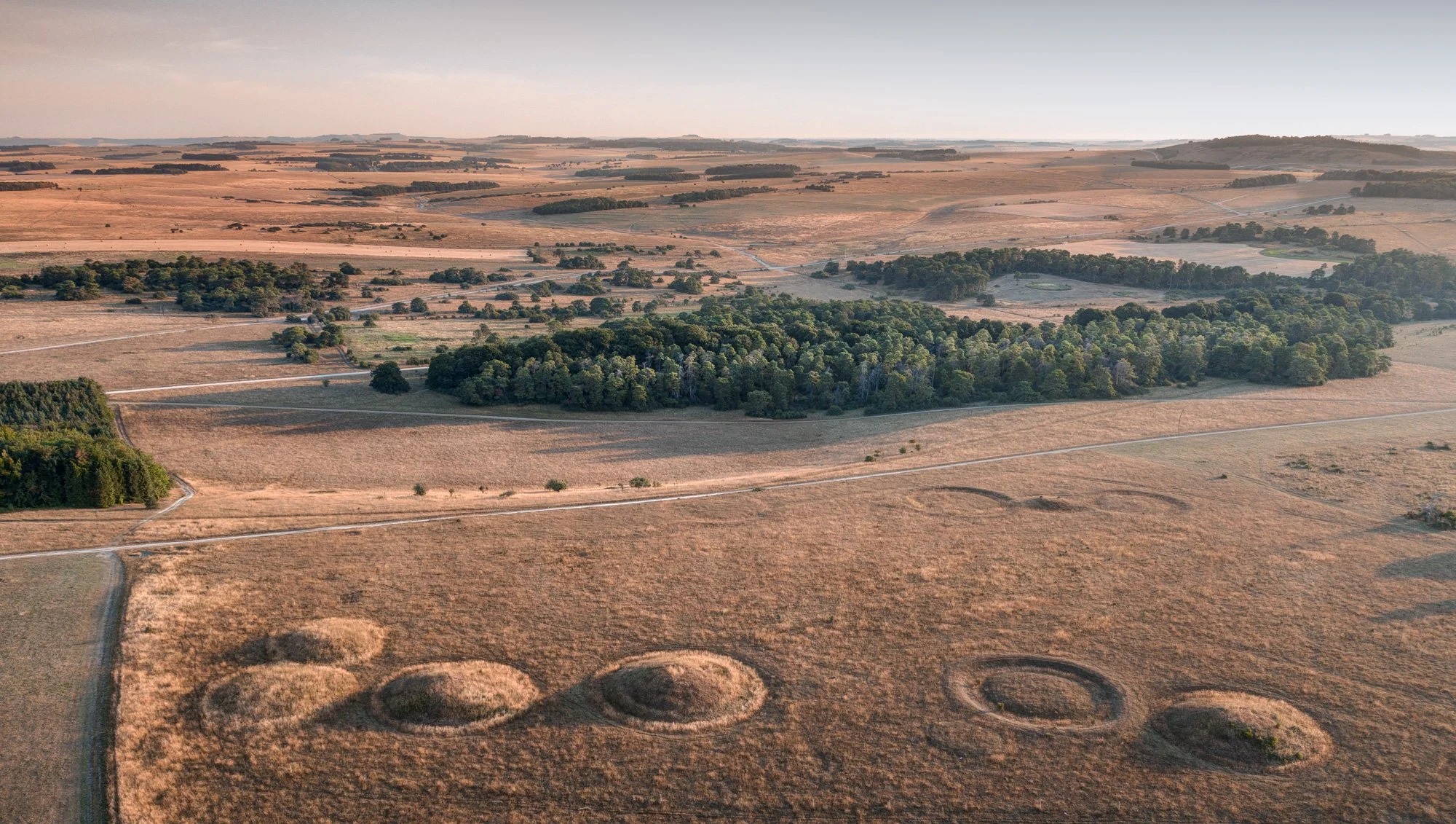 Silk Hill barrow cemetery overlooking Nine Mile Valley, Salisbury Plain