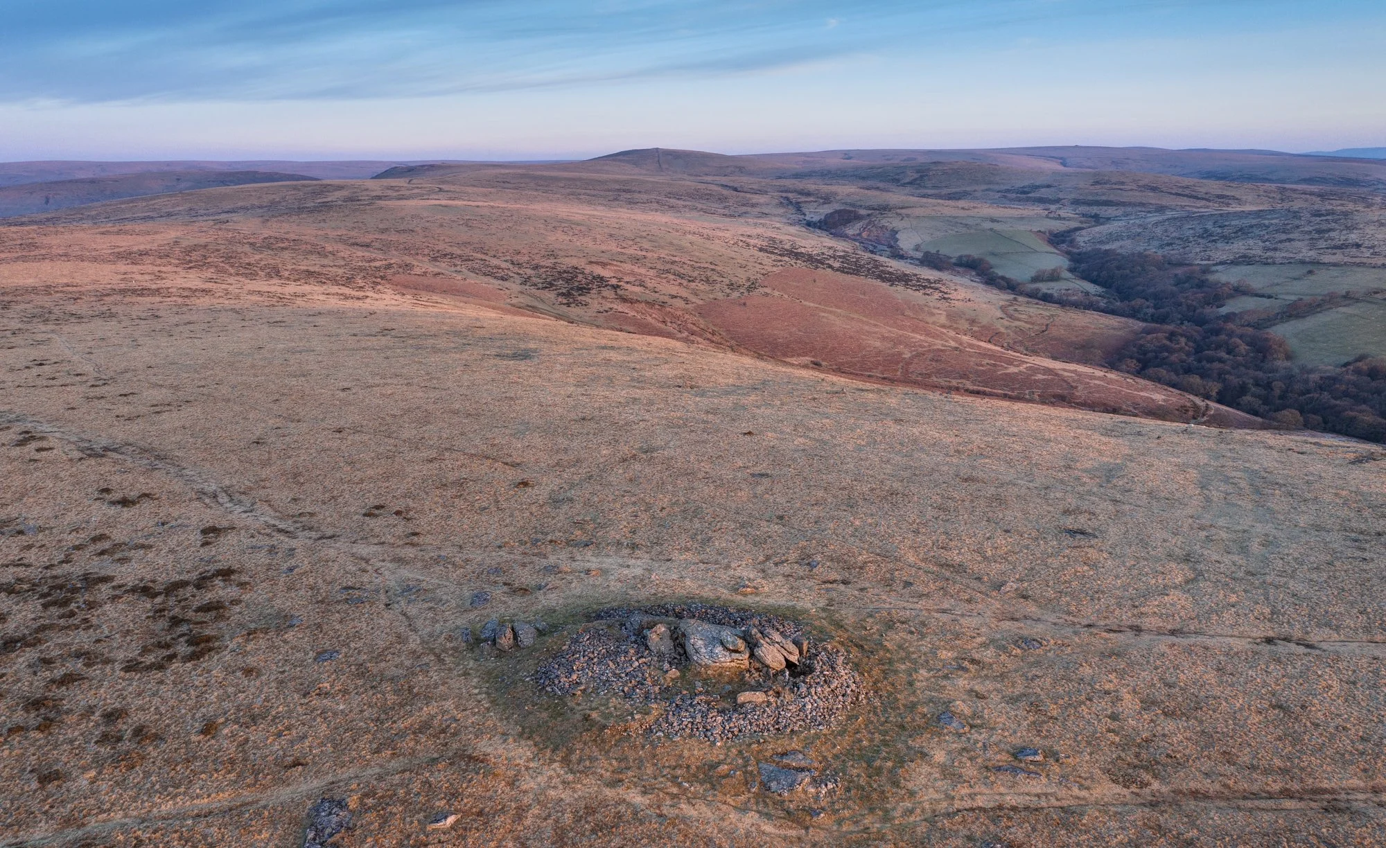 Ugborough Beacon, with prestige barrows on horizon
