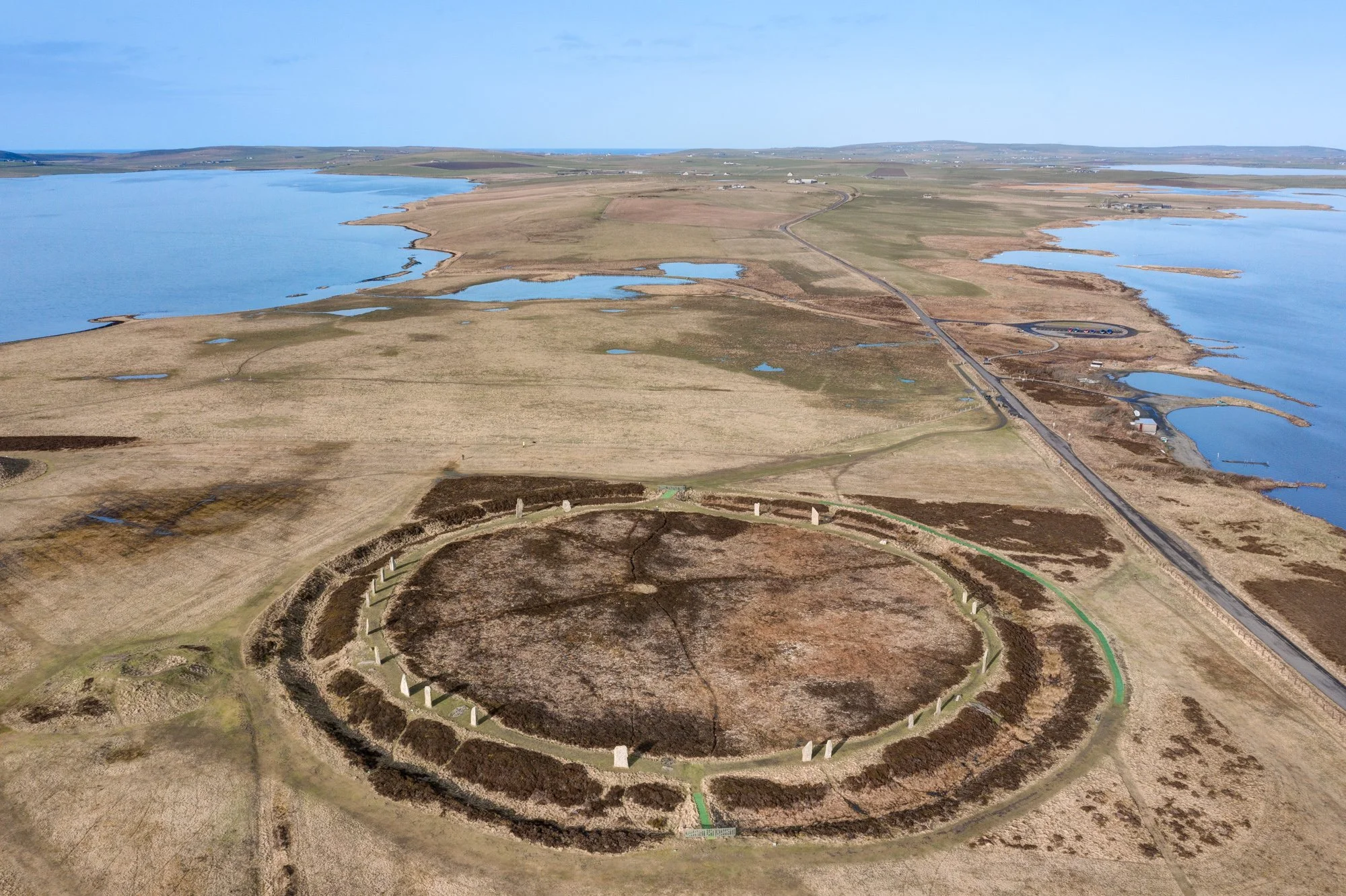 Ness of Brodgar looking northwest along isthmus
