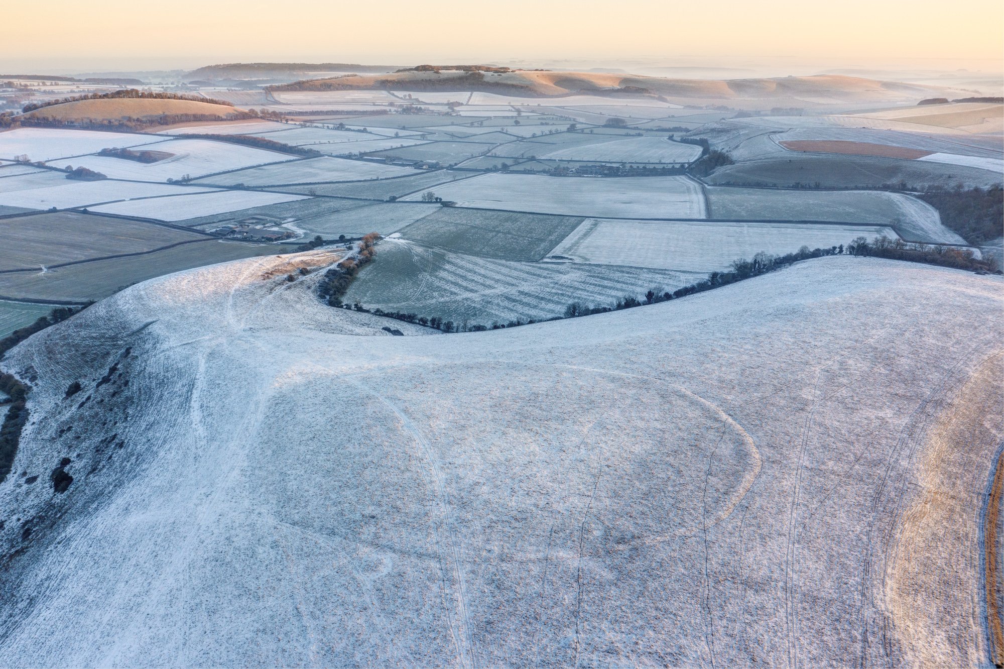 Second enclosure facing source of the Wylye River, White Sheet Hill, Wiltshire