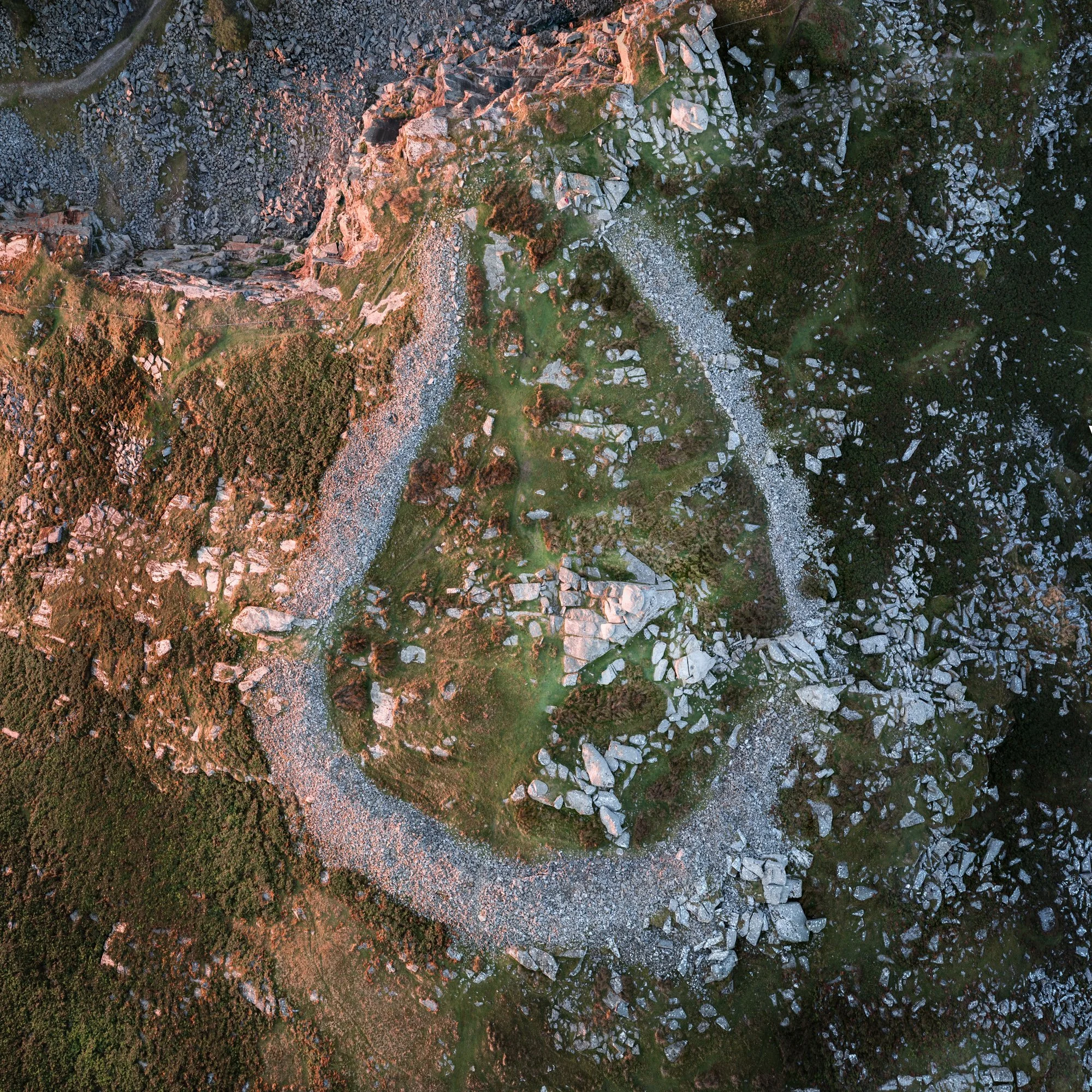 Stowe's Pound, showing encroachment from Cheesewring Quarry