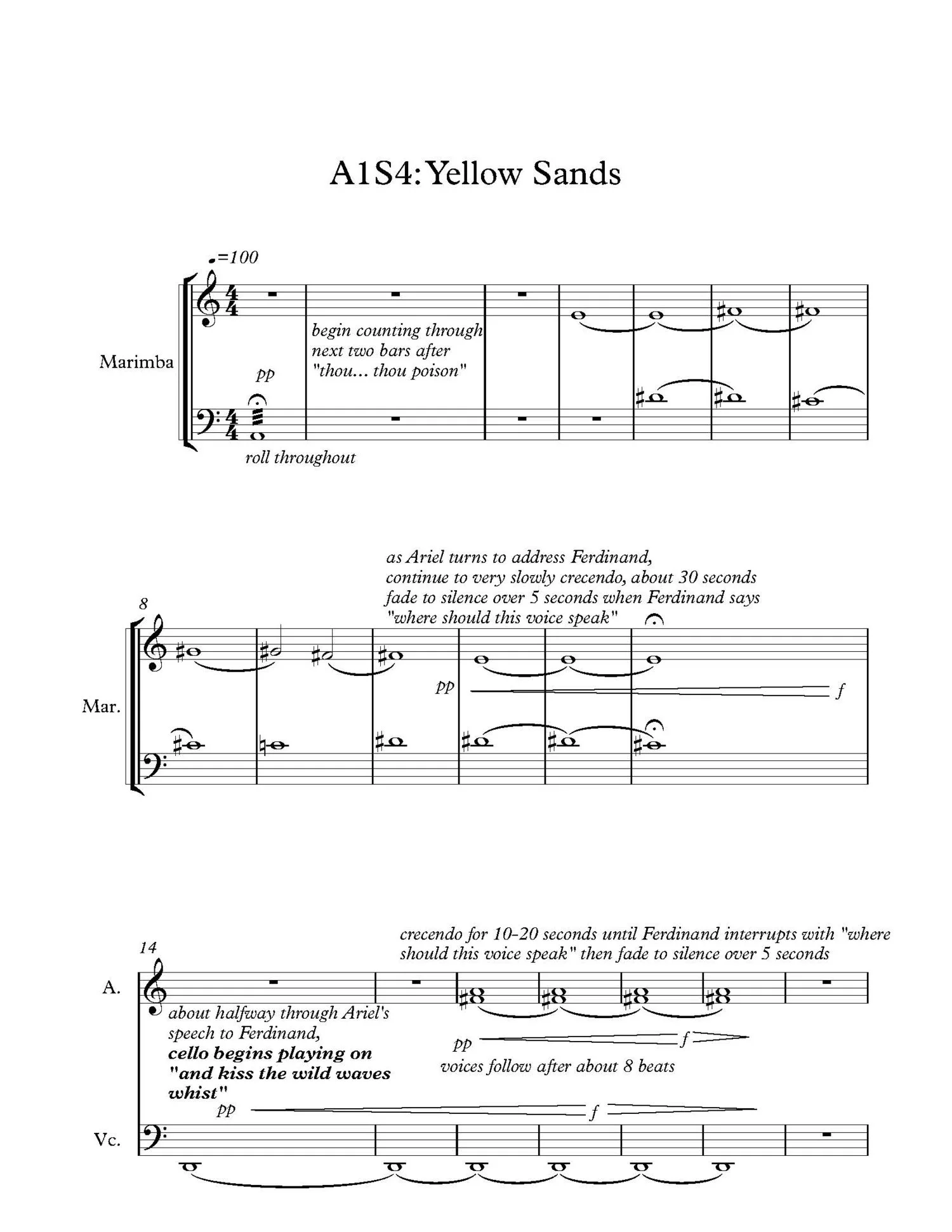 A score that incorporates the flow of the script