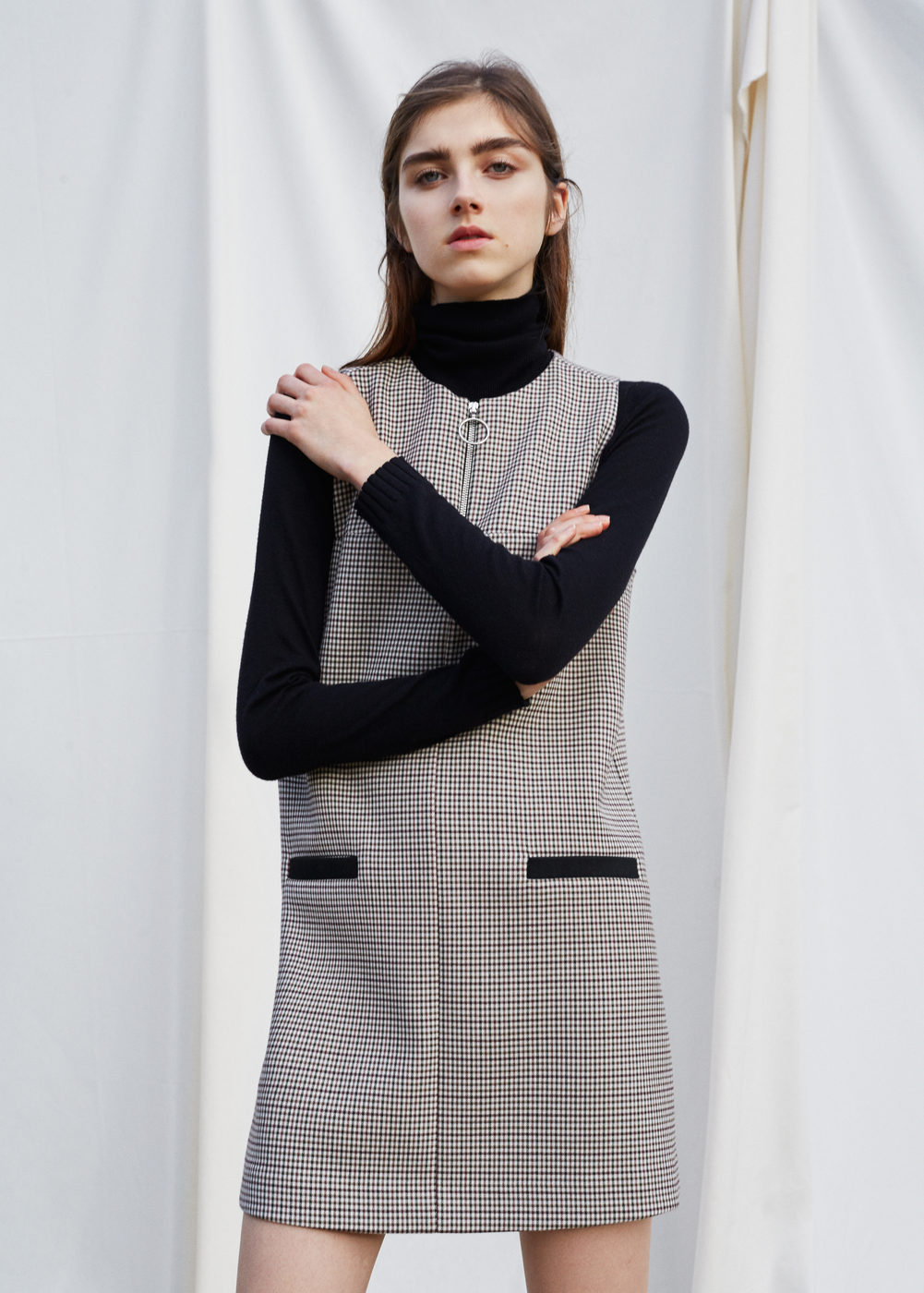 I love the mod rocker vibes of this dress . And it's perfect for layering with a turtleneck (aka my uniform all winter) or bell sleeved shirt underneath. 