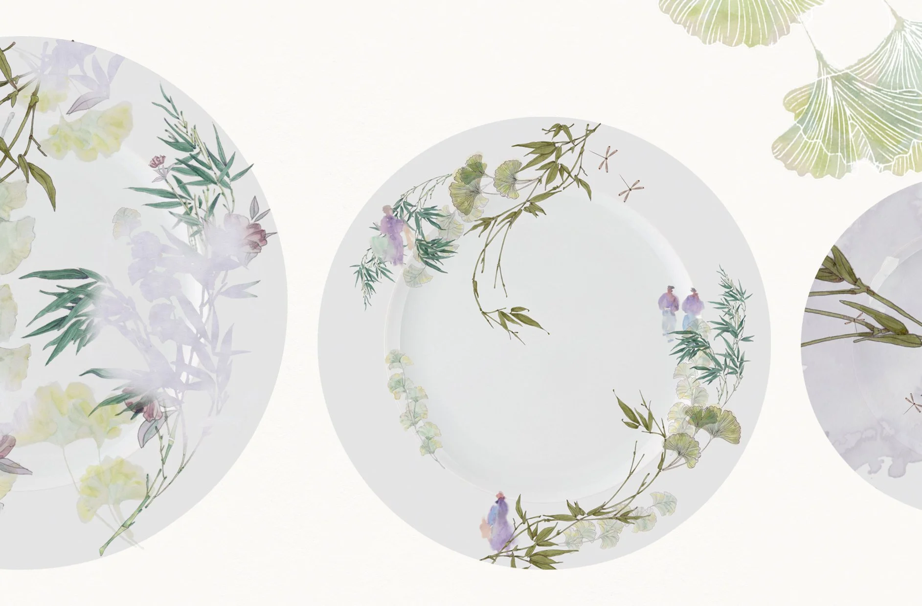  Pattern design concept and illustrations for a dinnerware collection inspired by fine porcelain china in the Rosenthal archives.  