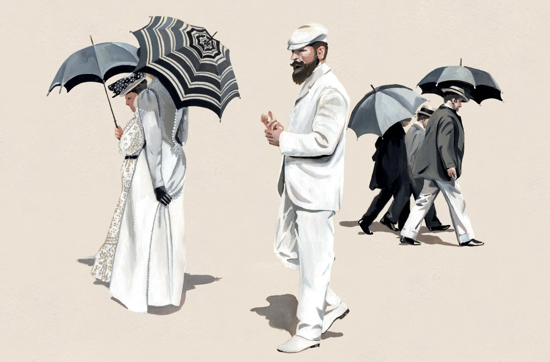 Gouache illustrations for a picture book celebrating the life and work of Jacques Henri Lartigue.