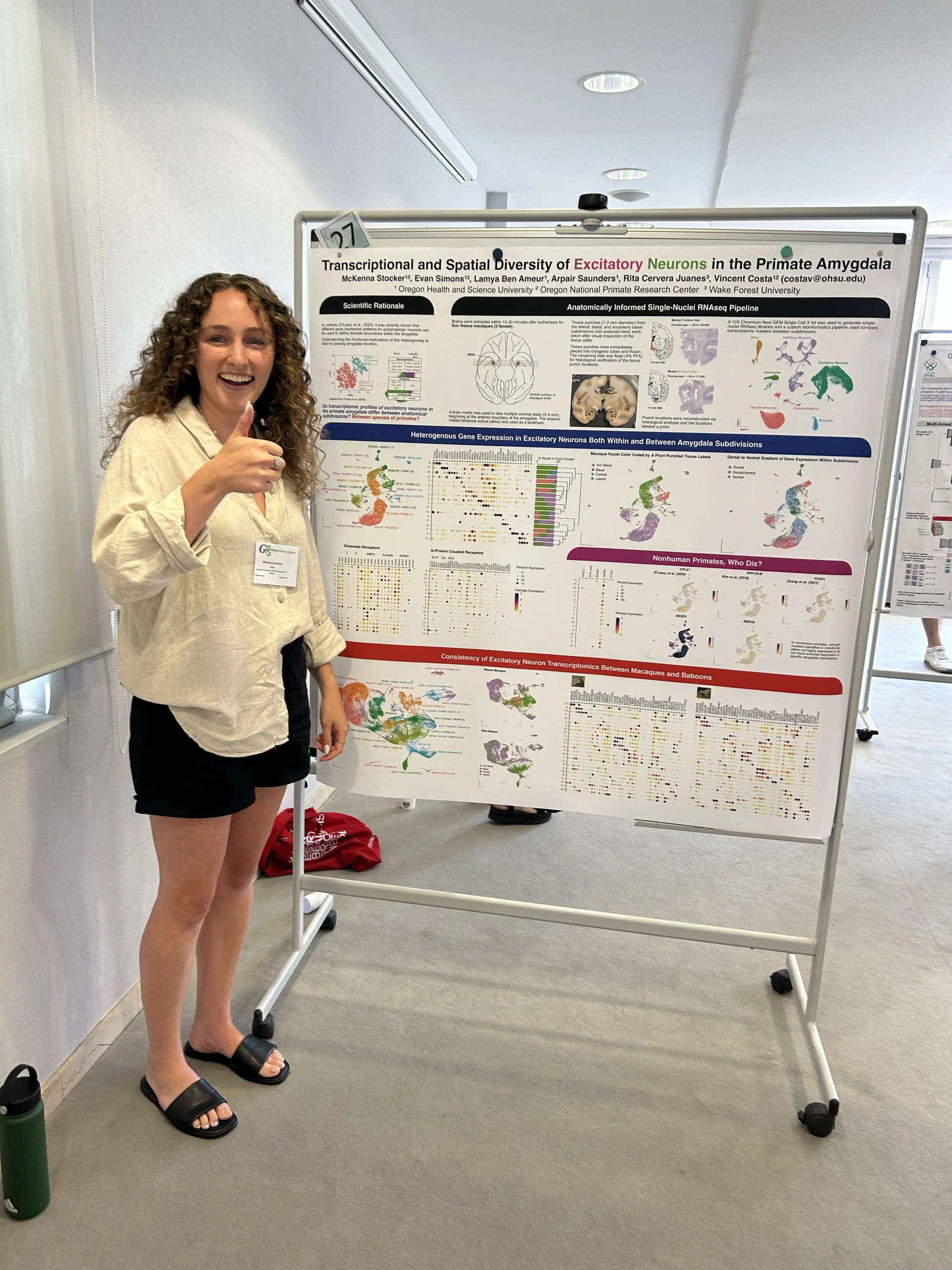 McKenna Romac presenting amygdala transcriptomic poster at 2023 Amygdala GRC meeting.