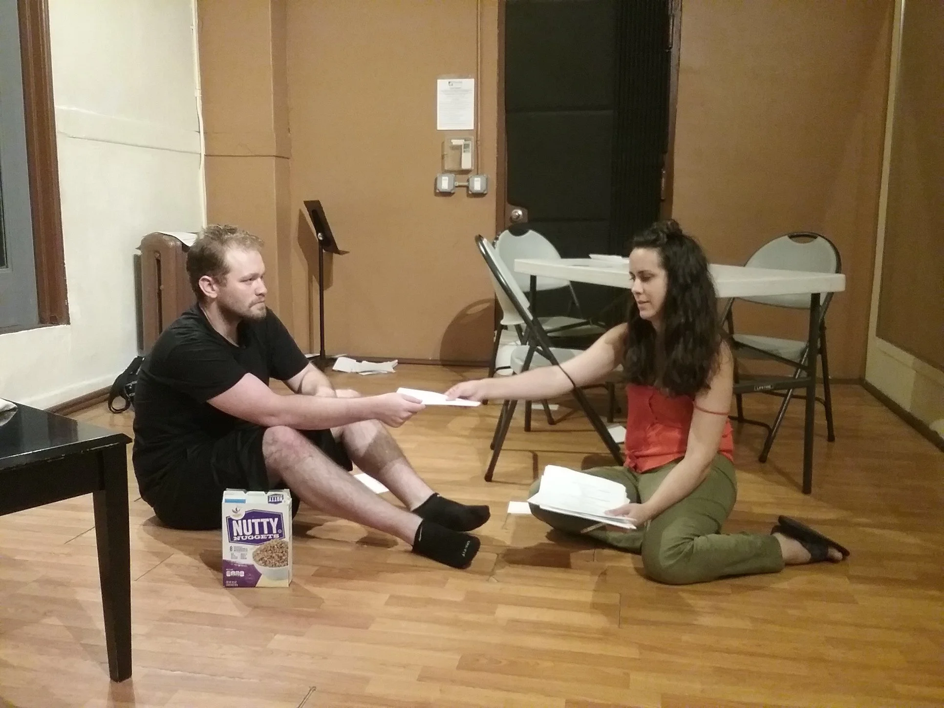 Rehearsal image, Matthew Philip Smith and Hilary Kelman