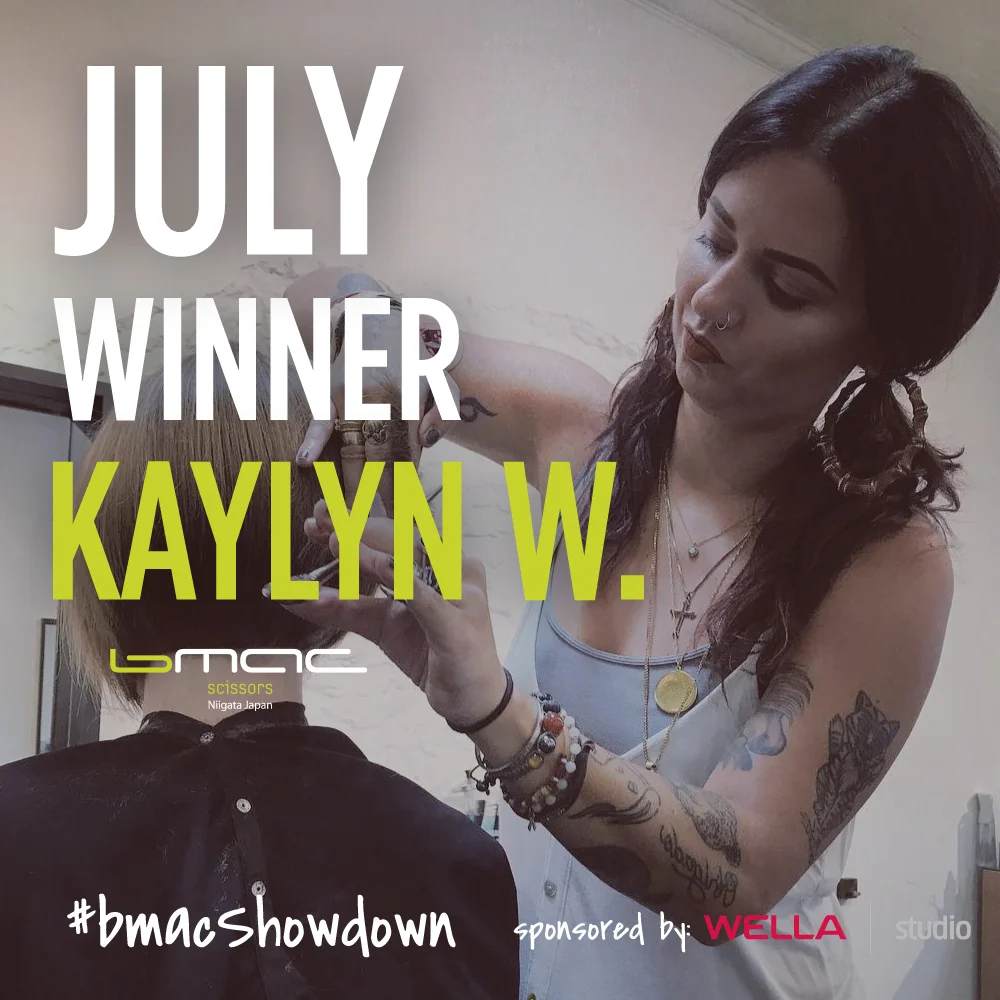 Congratulations to Kaylyn W. @kaylyn_walborn_hair ! Your video was superb to say the least! #BmacShowdown Monthly Winner for the month of July. DM us to collect your prize! ✄💚 - Remember AUGUST 2019 is the last month to send in your entries! If you have not sent in your entries, do so! If you have already sent at least one entry, SEND ANOTHER ONE! The more entries you submit, the better chances you have to WIN the Grand Prize. - #Protip : Since this is an all expense paid trip to Japan, we are looking for high quality submissions! Think production of the video, the style of the video, the cutting/techniques you show, the famous "b-rolls" of Bmac scissors, your photo to present your overall work! A trip of a life time is waiting for you! 🇯🇵 #BmacShowdown #WellaStudio @thewellastudio