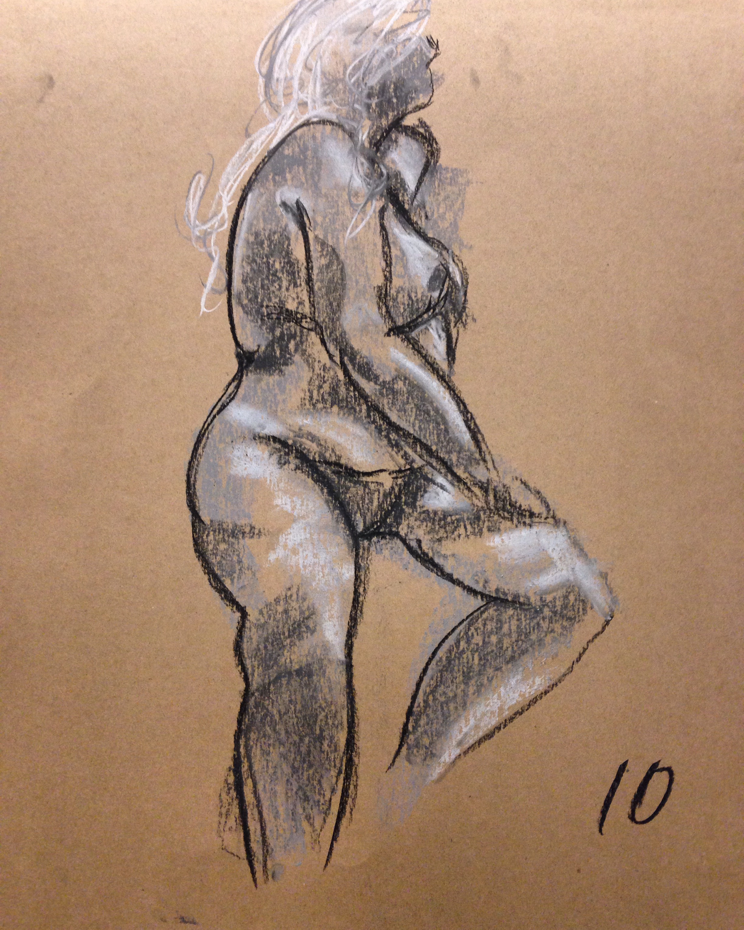 Life Drawing - Pastel on 18x24 newsprint