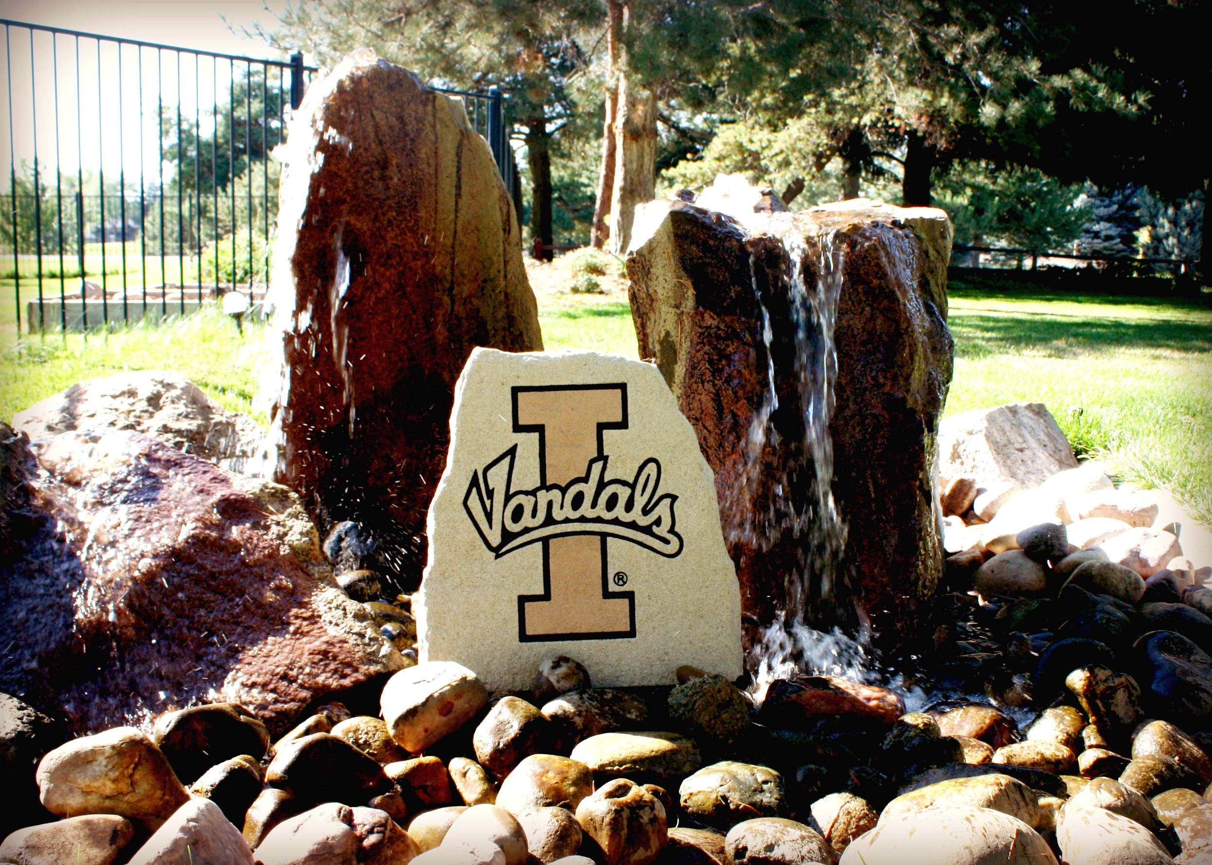 FOCO NCAA Unisex-Adult NCAA Faux Rock Garden Stone 