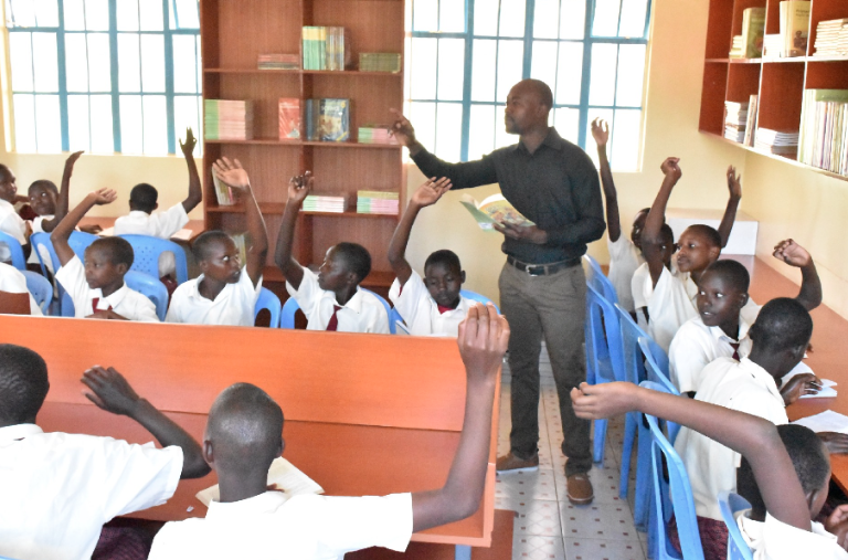 A class takes place in our newly opened library
