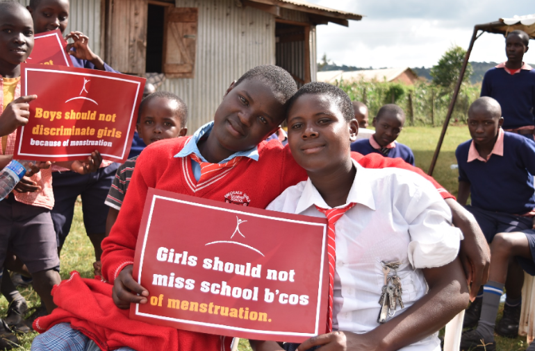 During our Health & Leadership Trainings, girls and boys learn about menstruation